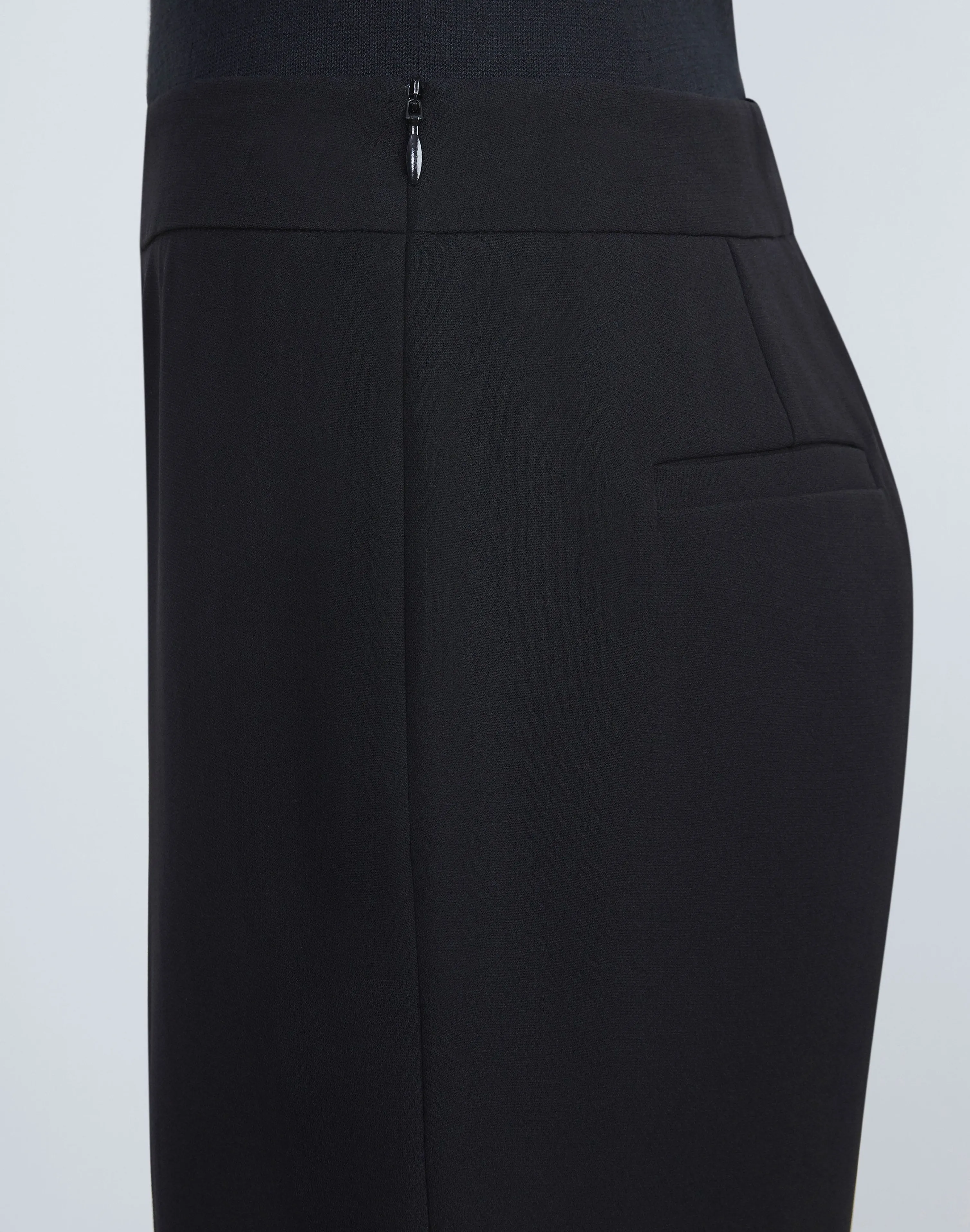 Finesse Crepe Gates Side-Zip Flared Pant