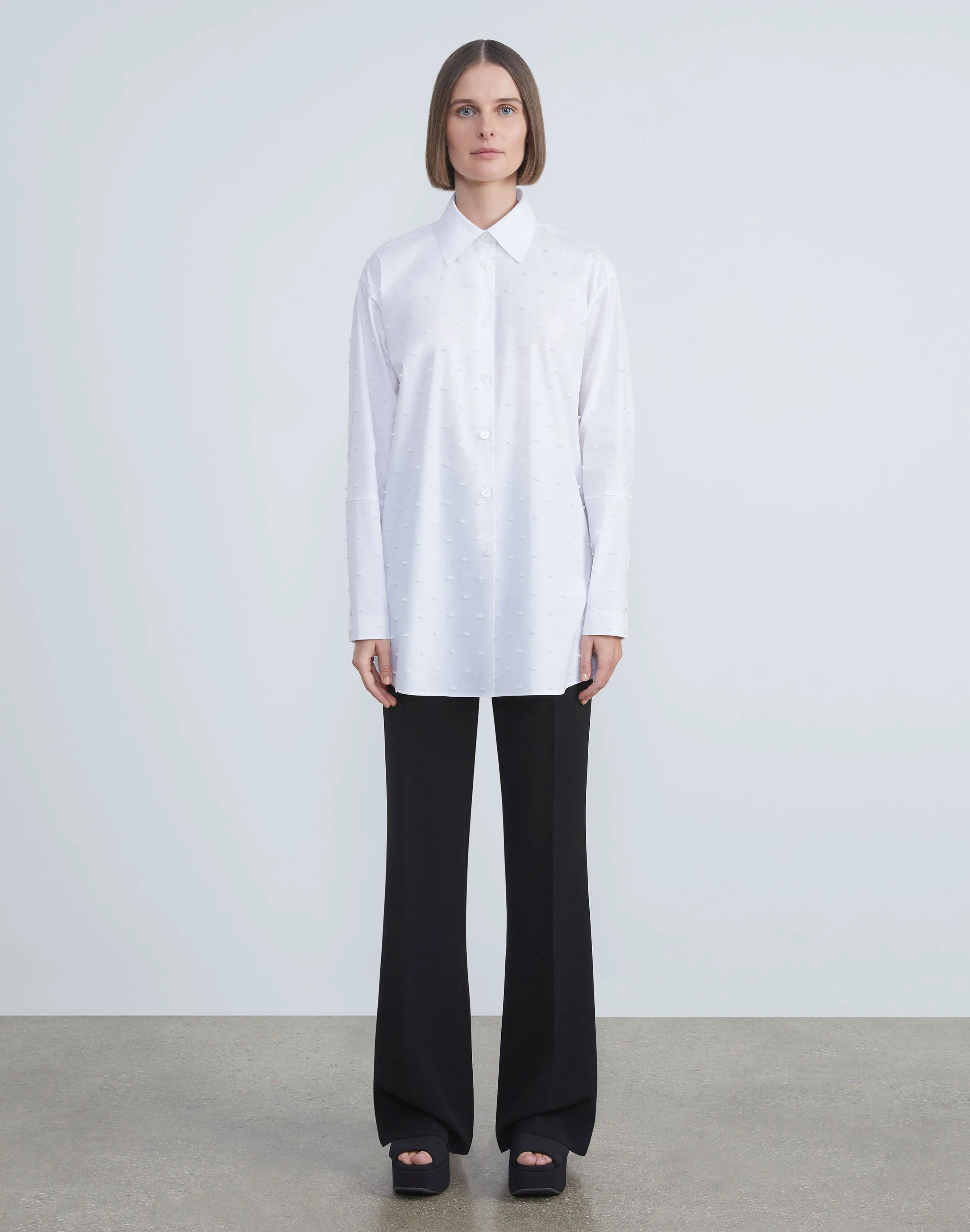 Finesse Crepe Gates Side-Zip Flared Pant