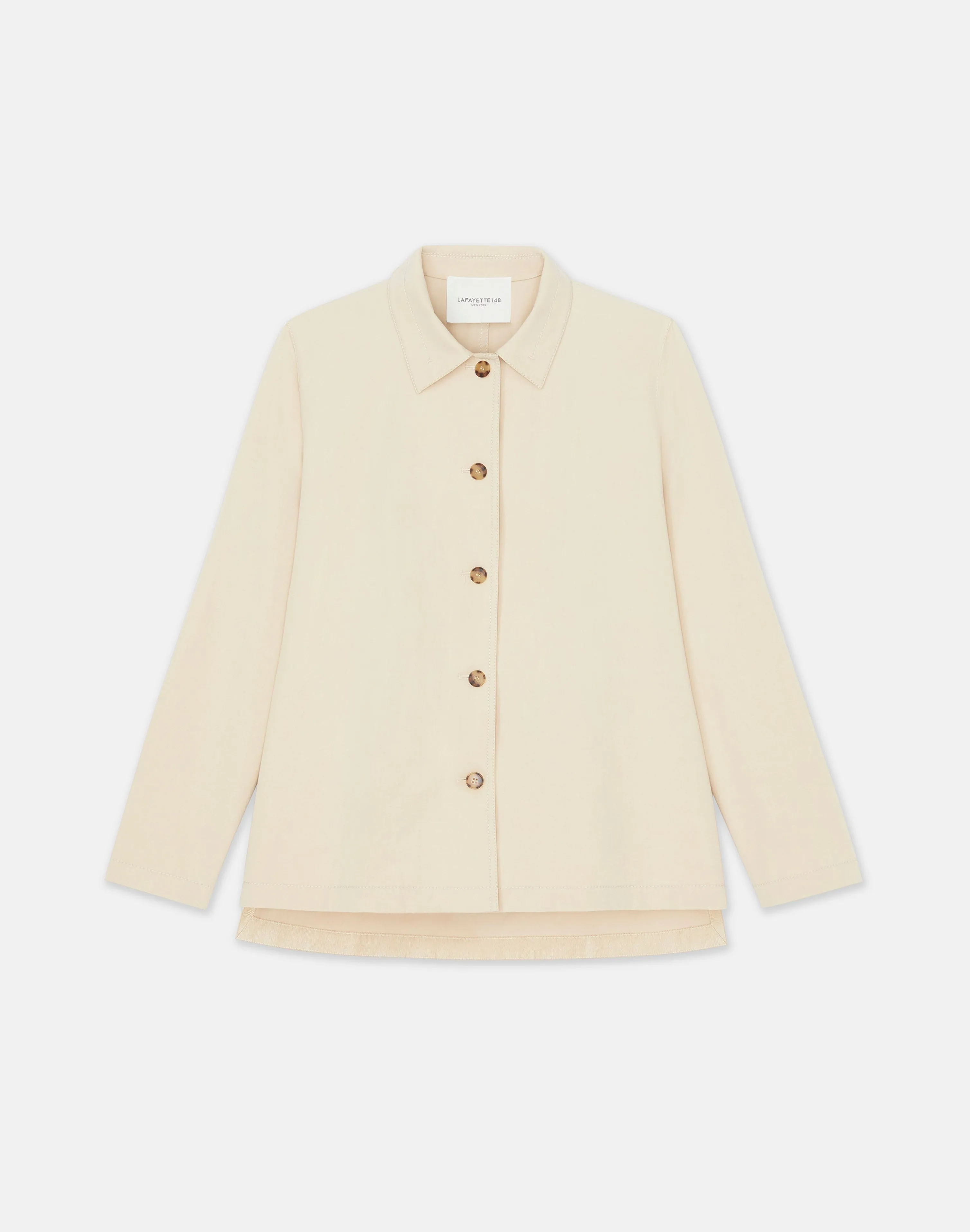 Bi-Stretch Pima Cotton Buttoned Shirt Jacket