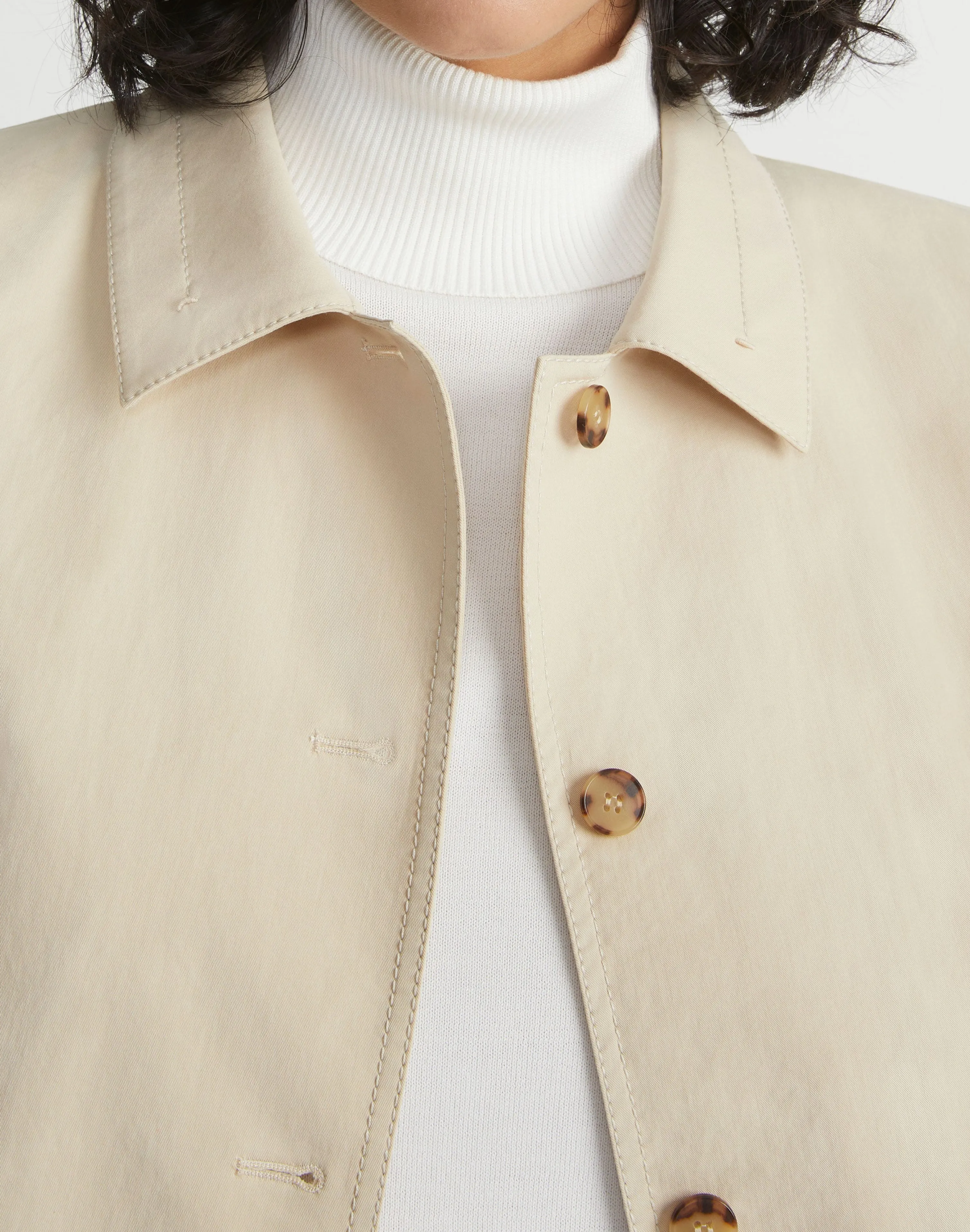 Bi-Stretch Pima Cotton Buttoned Shirt Jacket