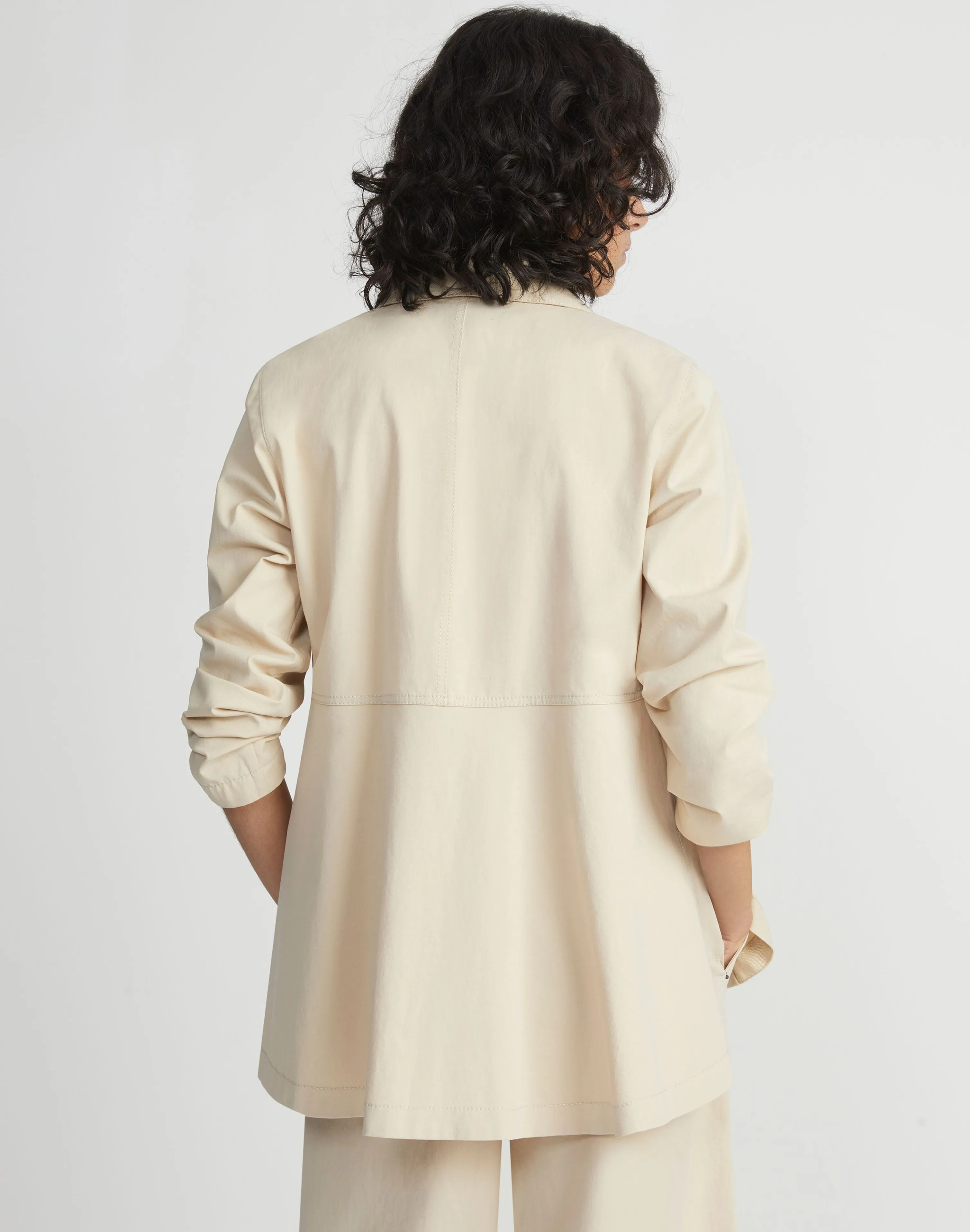 Bi-Stretch Pima Cotton Buttoned Shirt Jacket