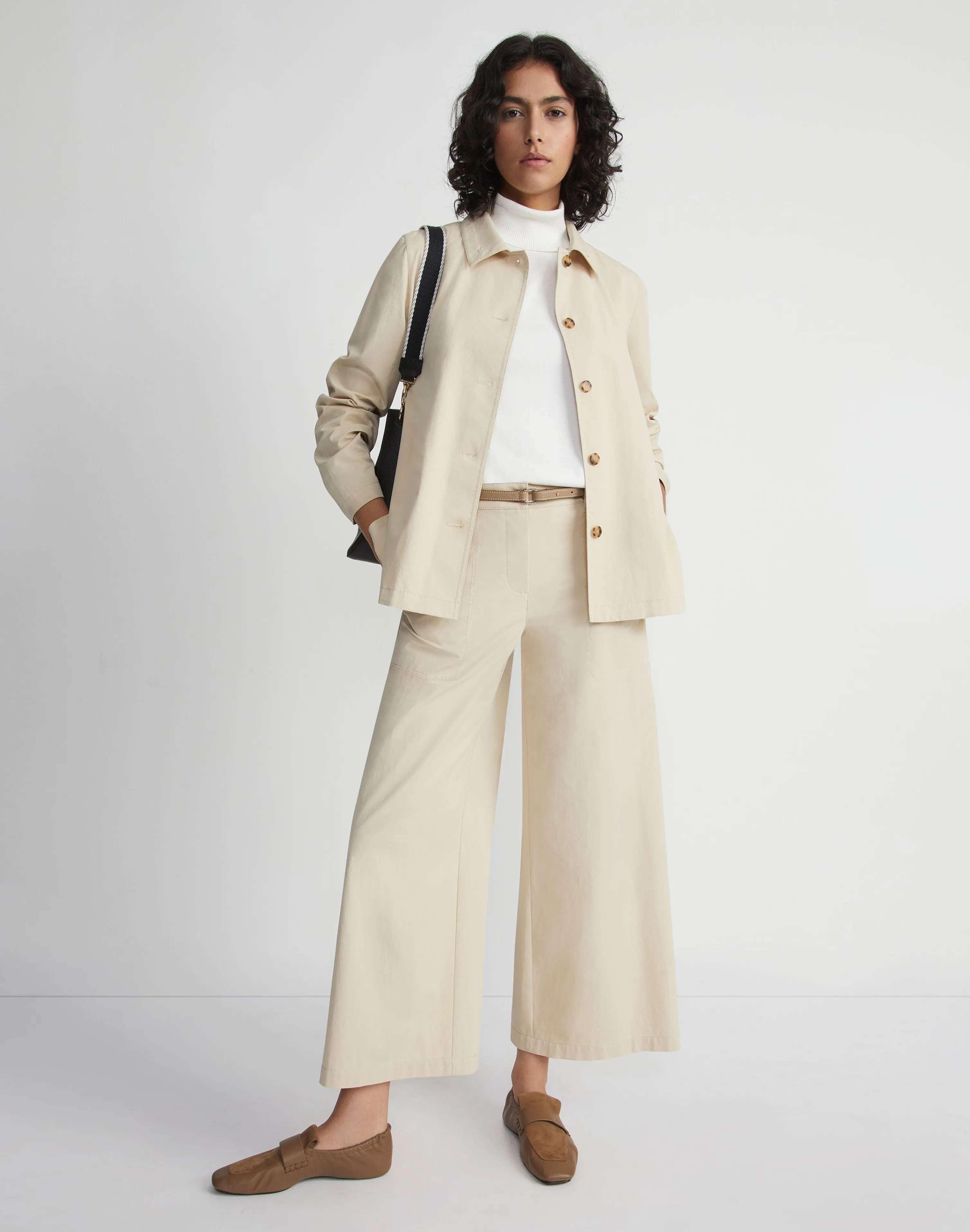 Bi-Stretch Pima Cotton Buttoned Shirt Jacket