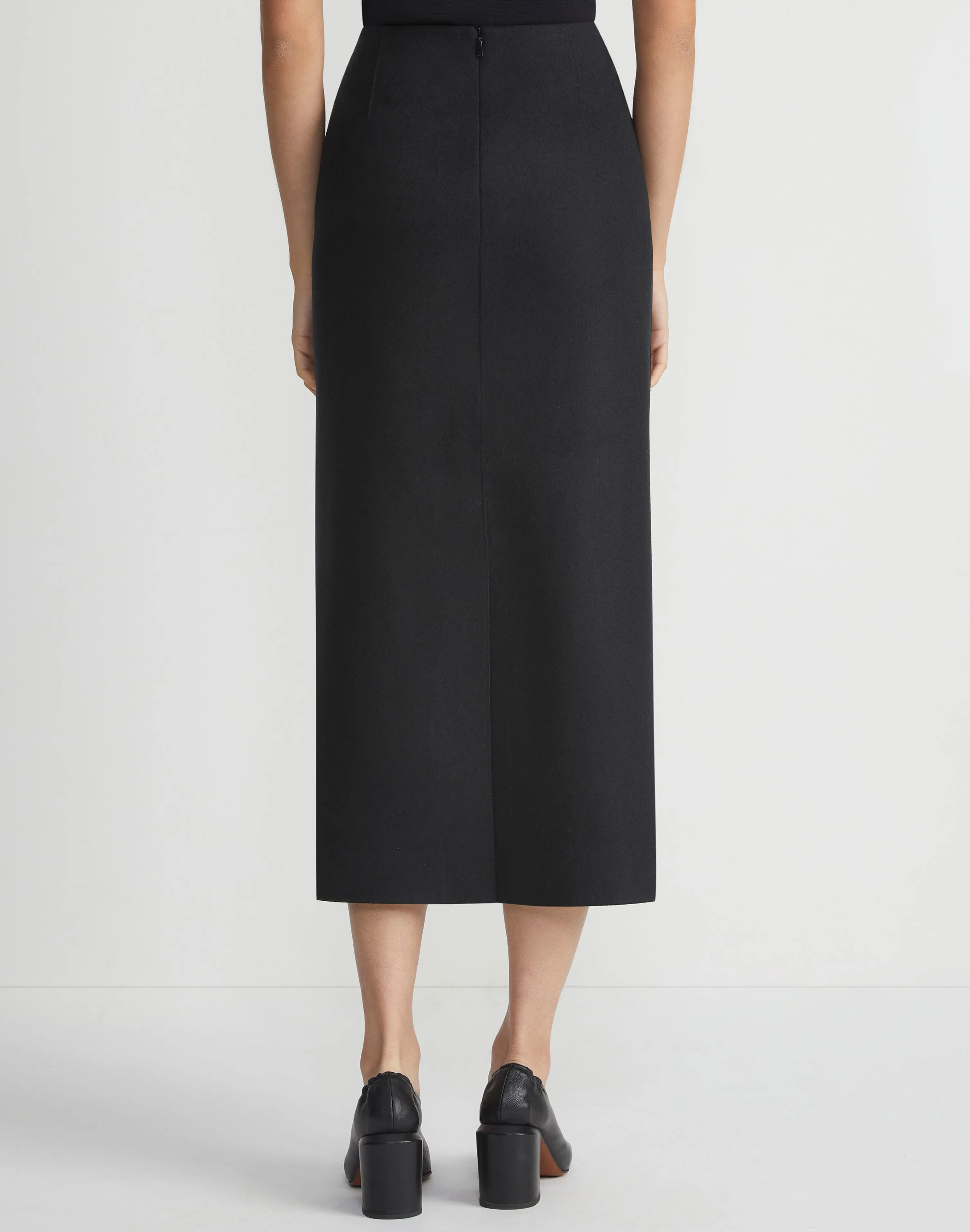 Boiled Wool-Cashmere Jersey Pencil Skirt