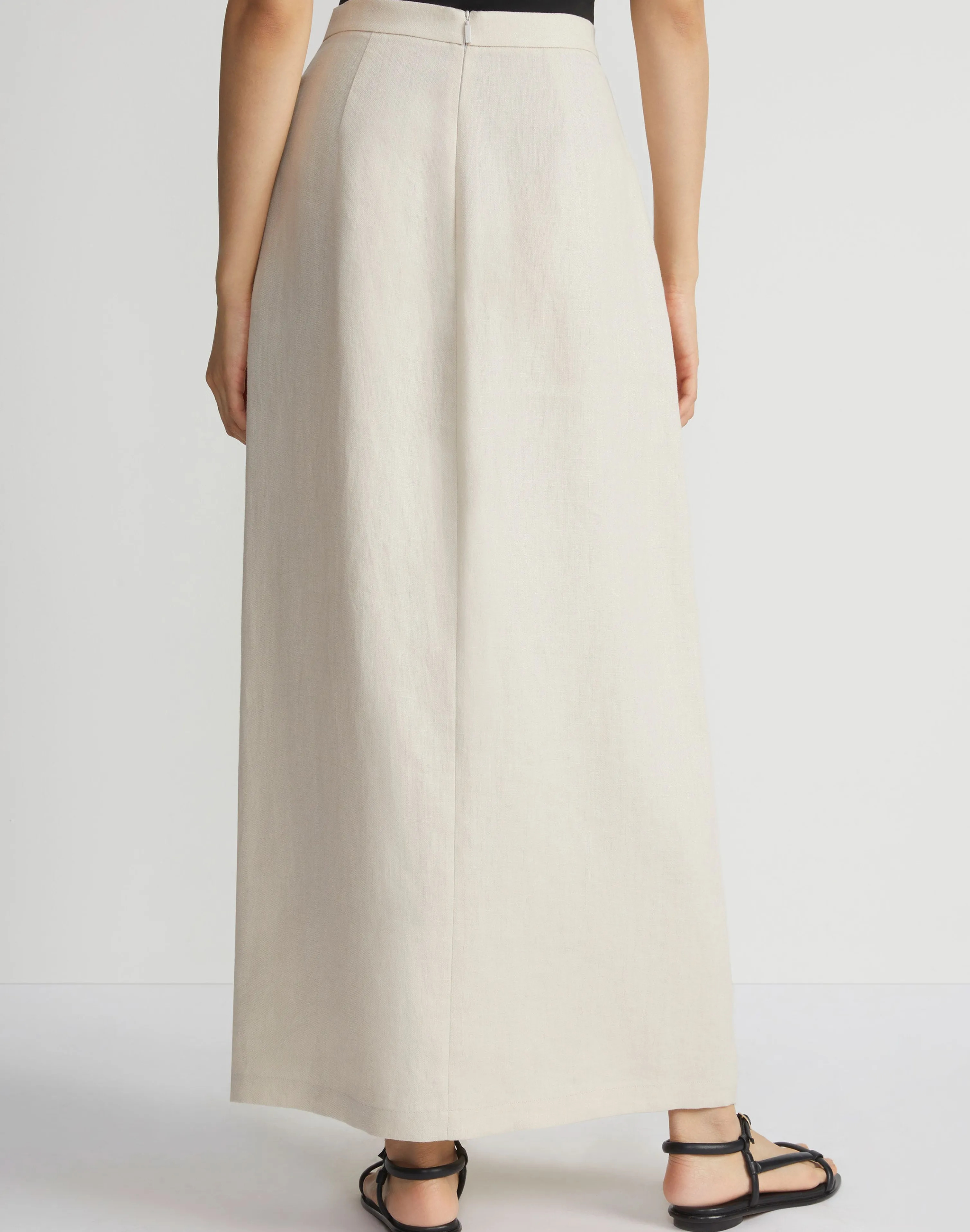 Linen Drape Front Skirt