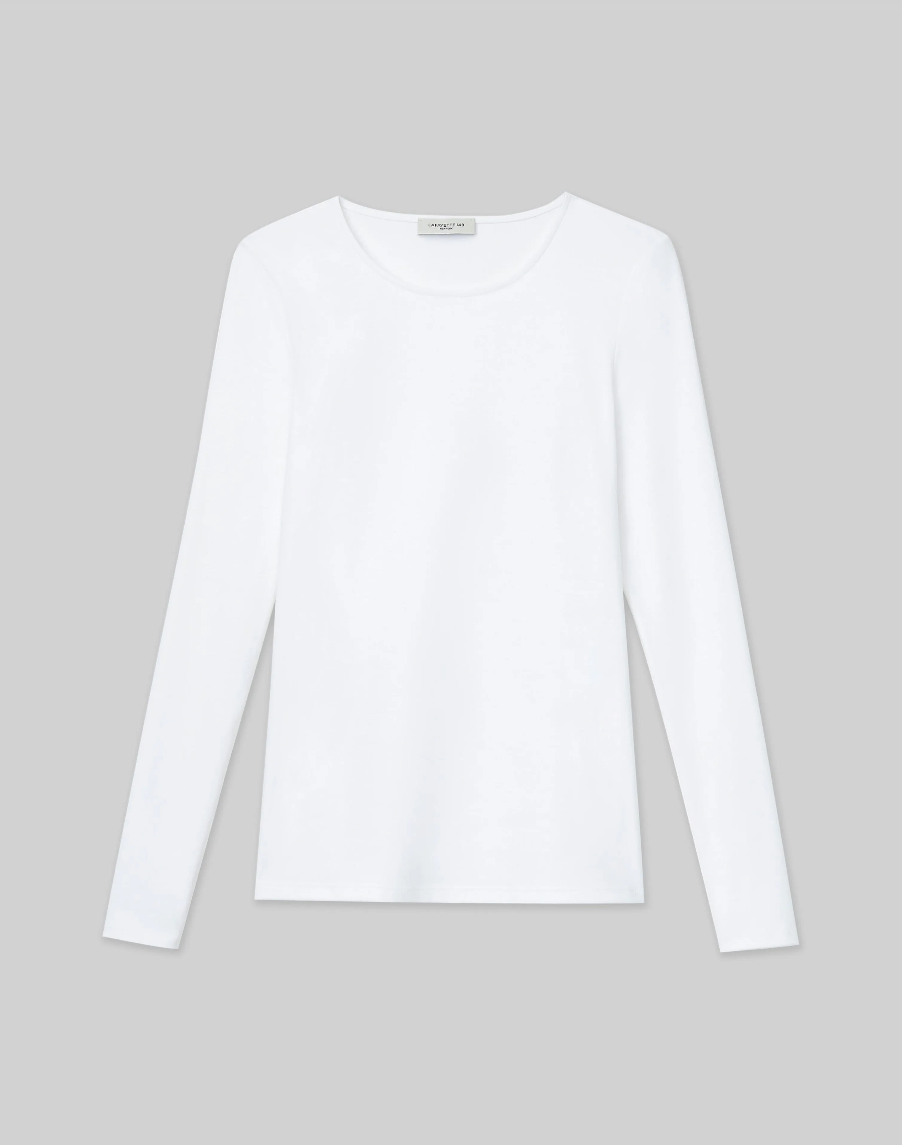 Cotton Rib Crewneck Long Sleeve T-Shirt
