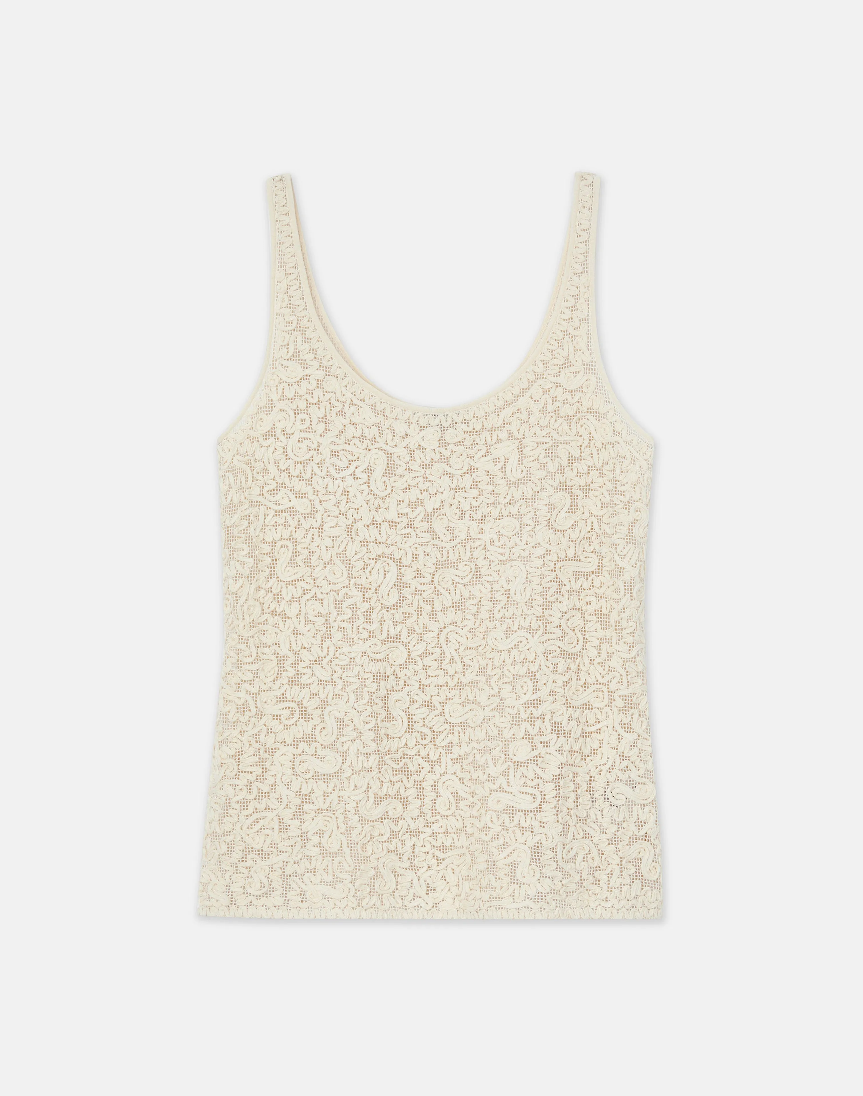 Soutache Embroidered Cotton Tank