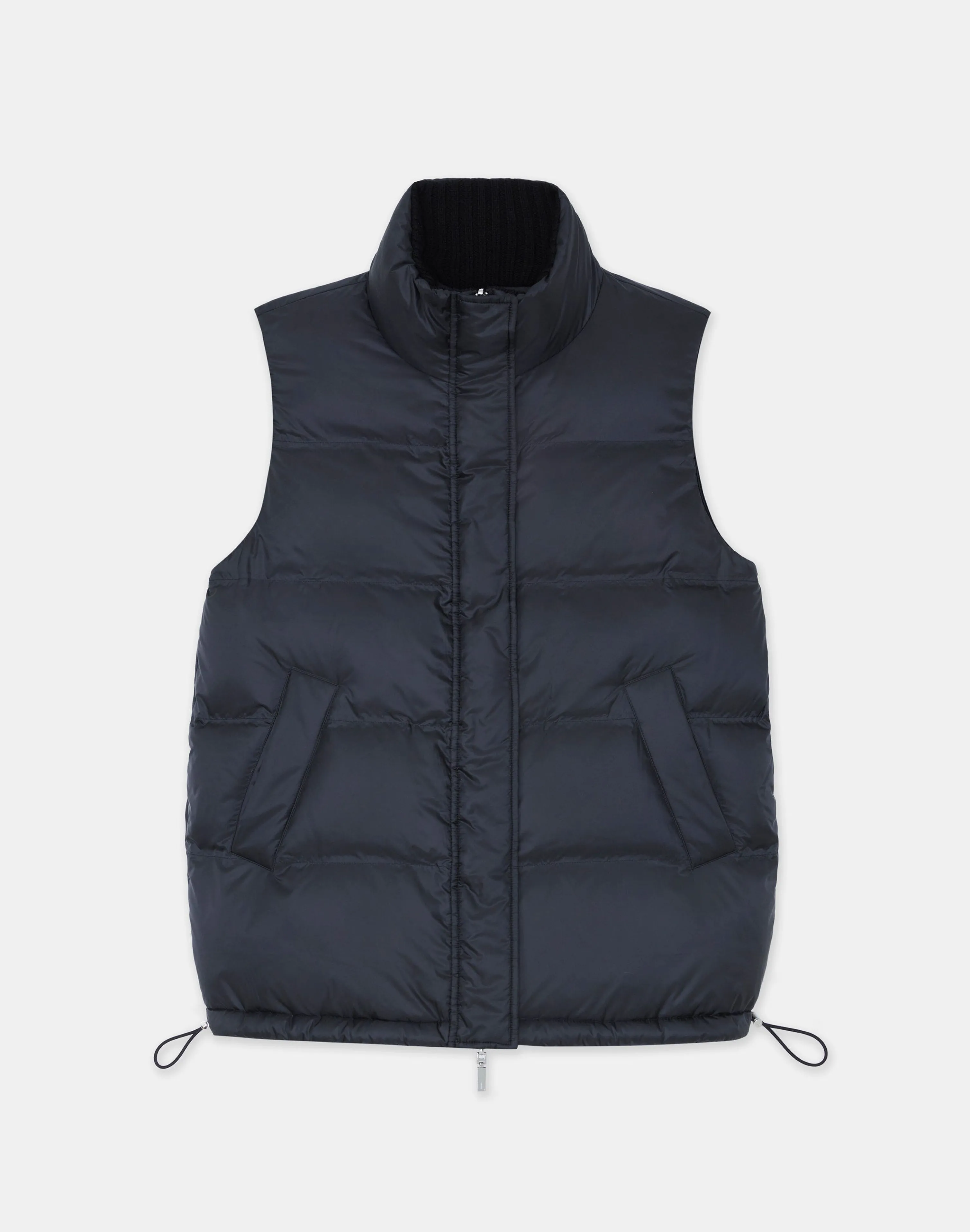 Wool Knit & Quilted Down Reversible Vest
