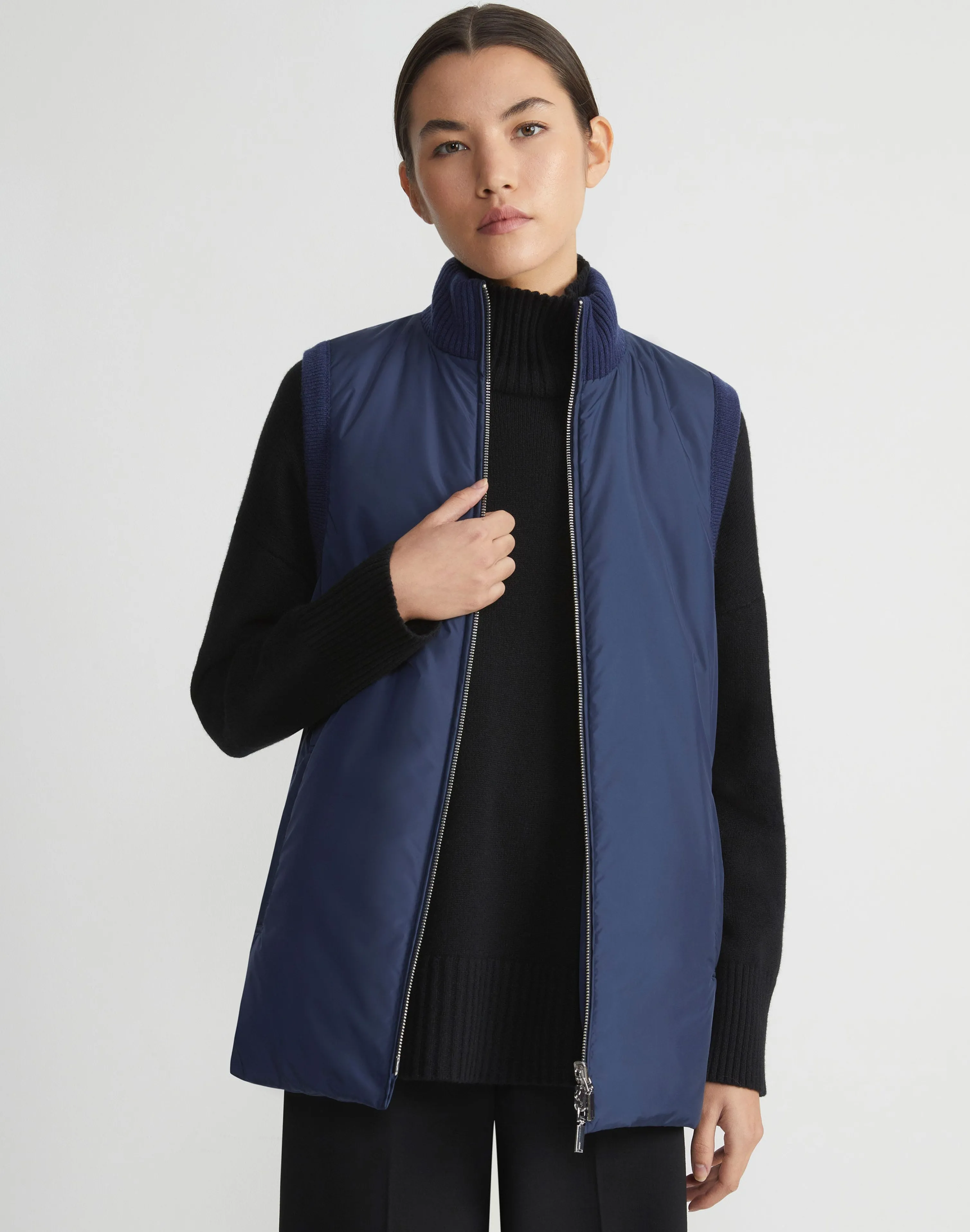 Wool Knit & Recycled Poly Quilted Reversible Vest