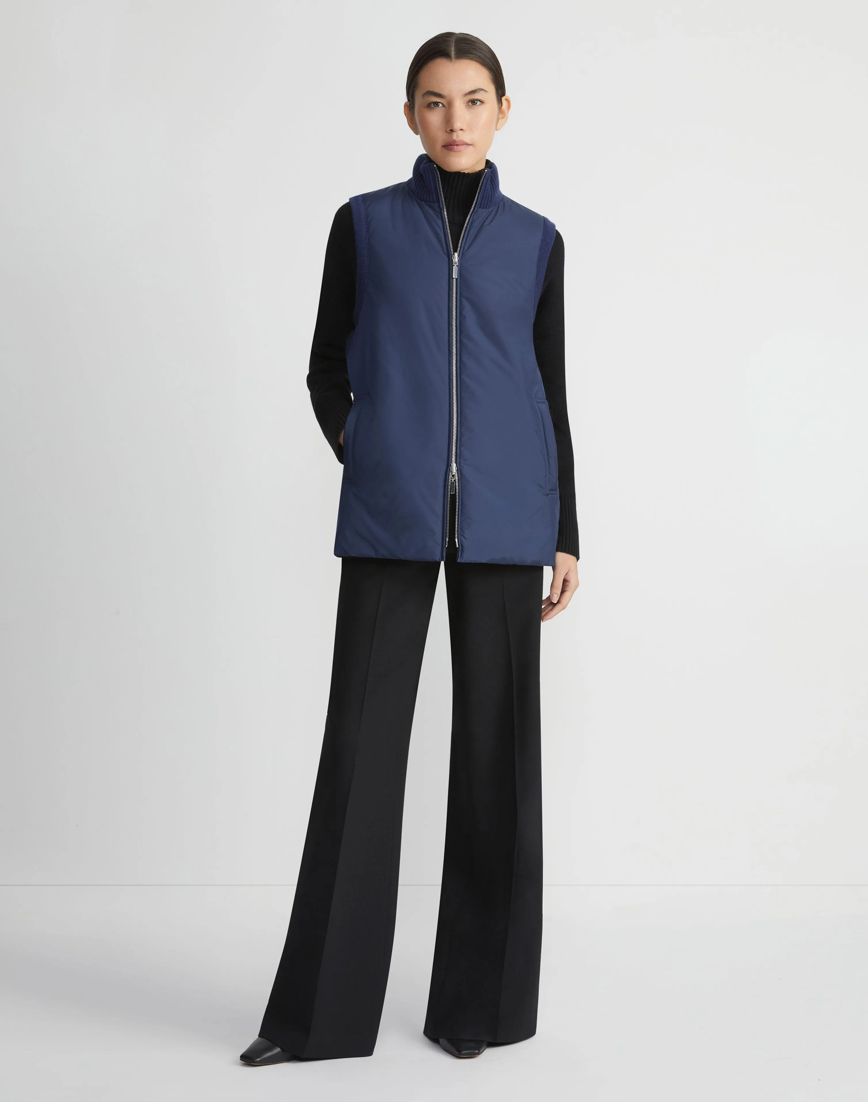 Wool Knit & Recycled Poly Quilted Reversible Vest