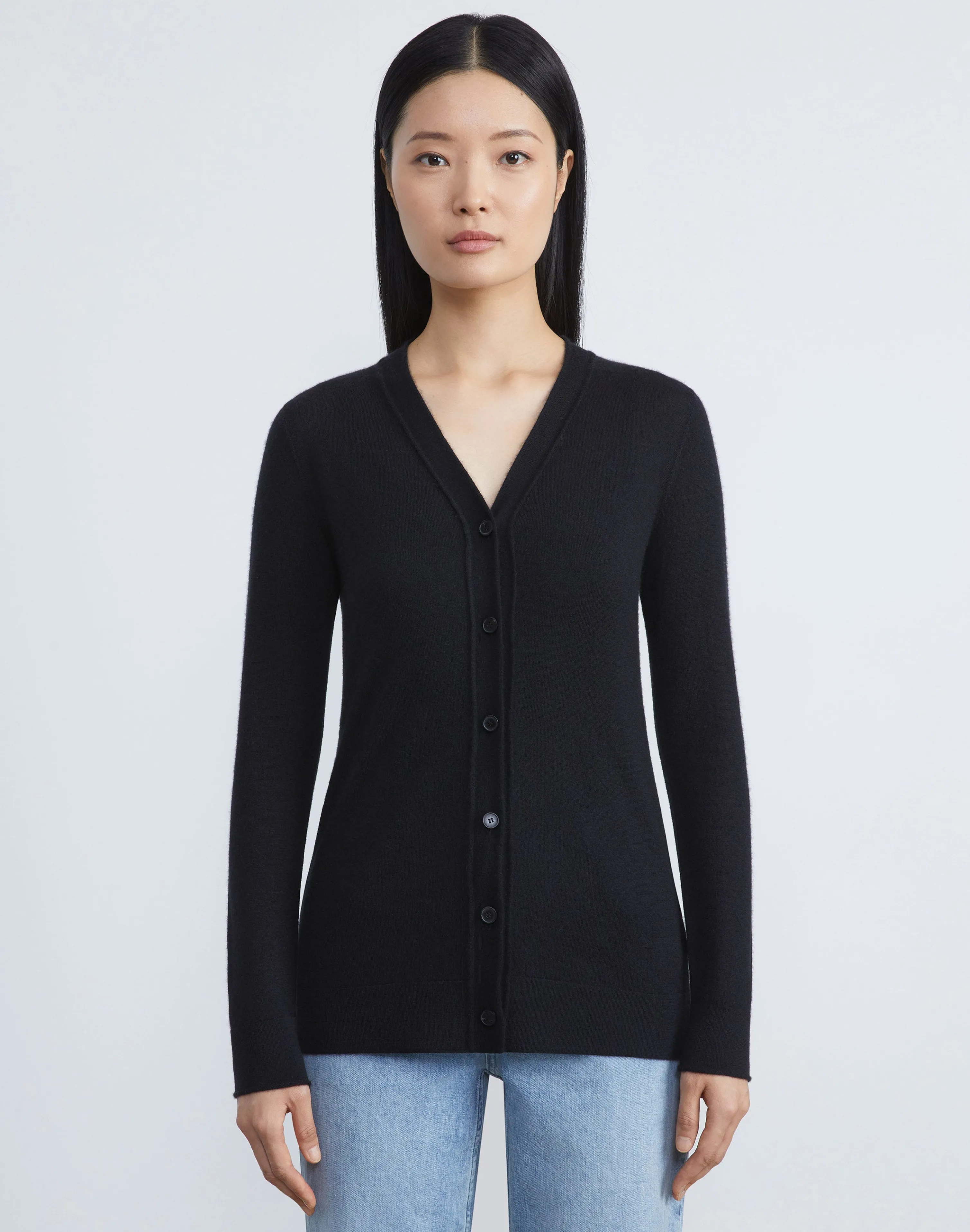 Fine Gauge Cashmere V-Neck Cardigan
