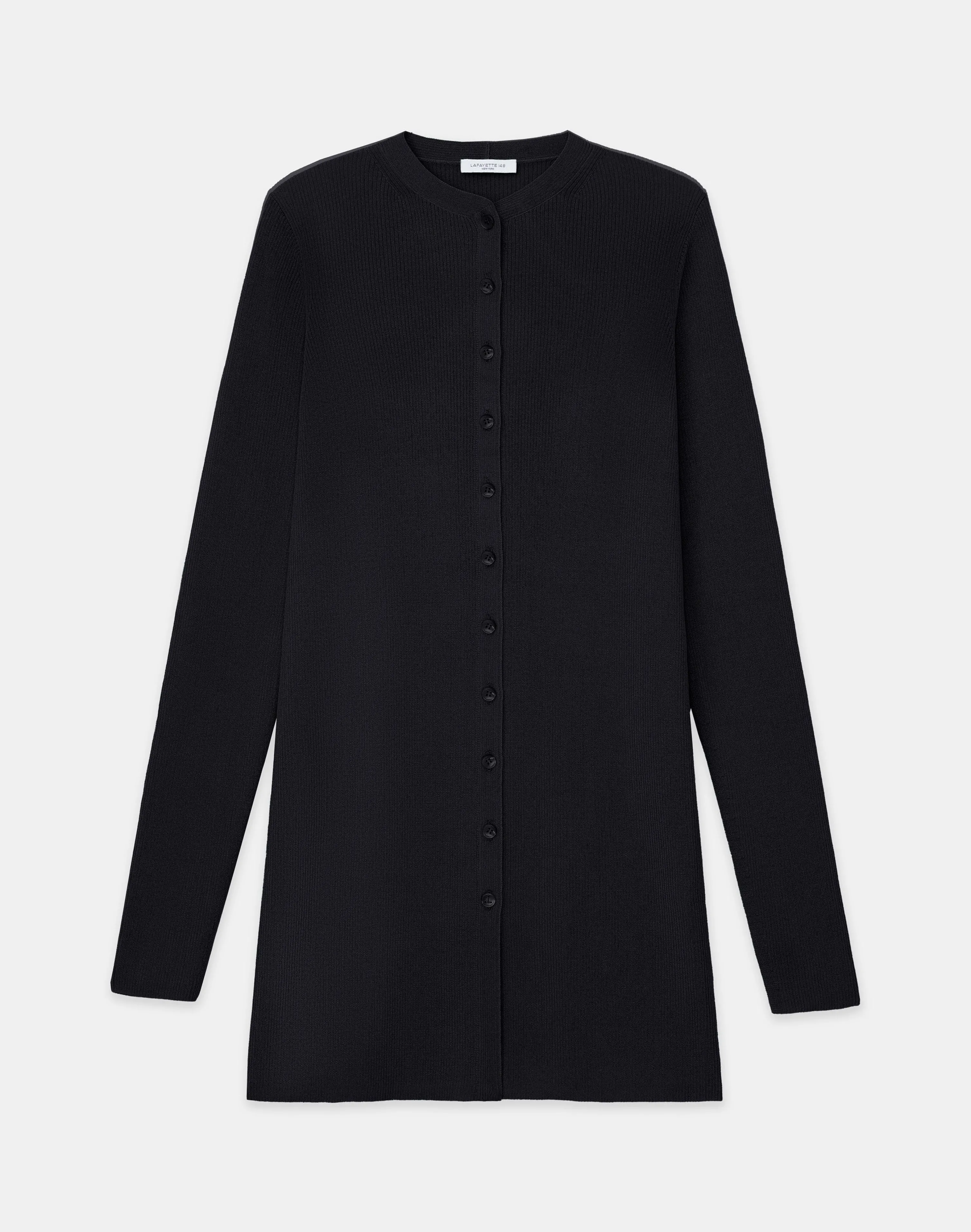 Finespun Voile Ribbed Long Cardigan