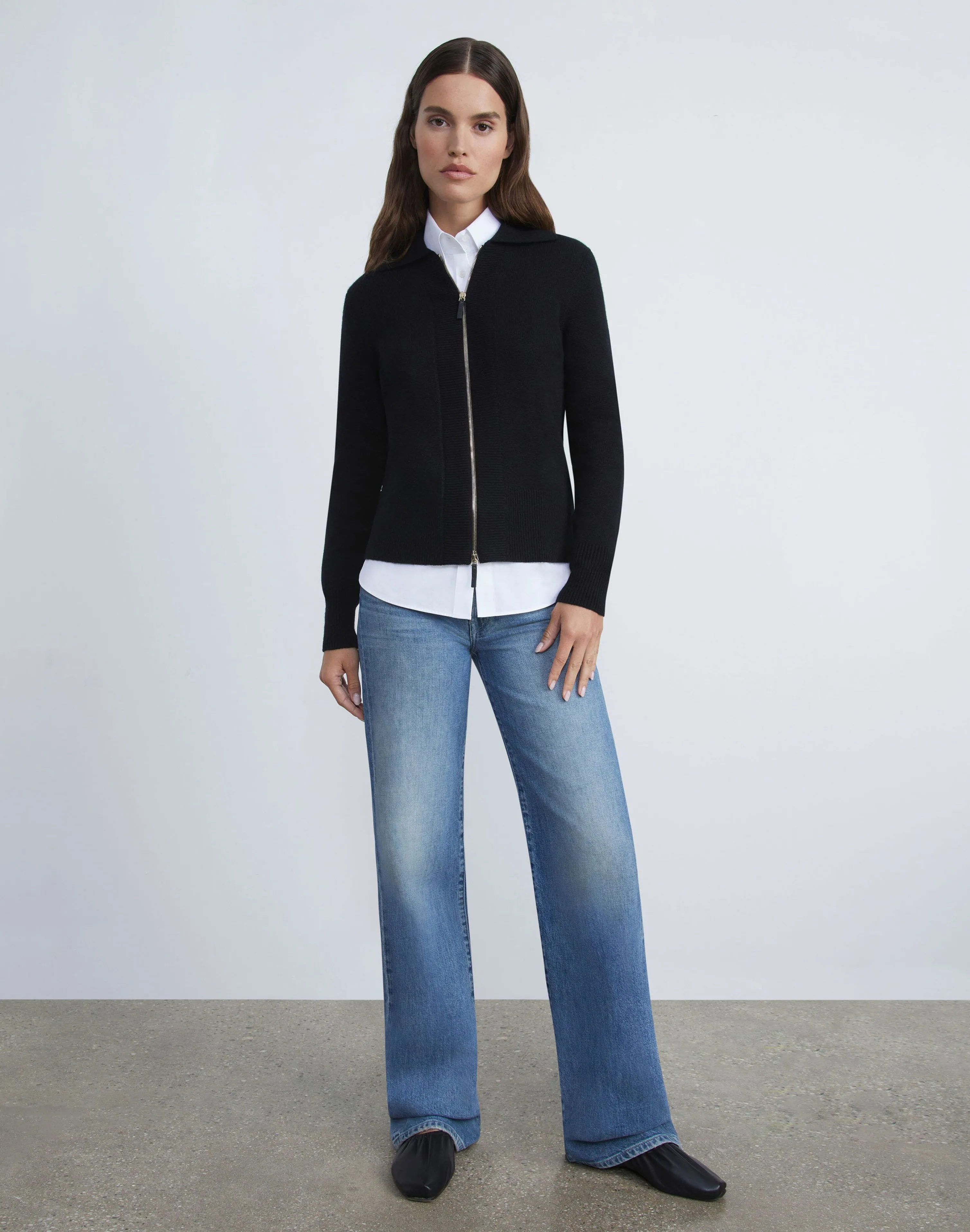 Cashmere Polo Cardigan