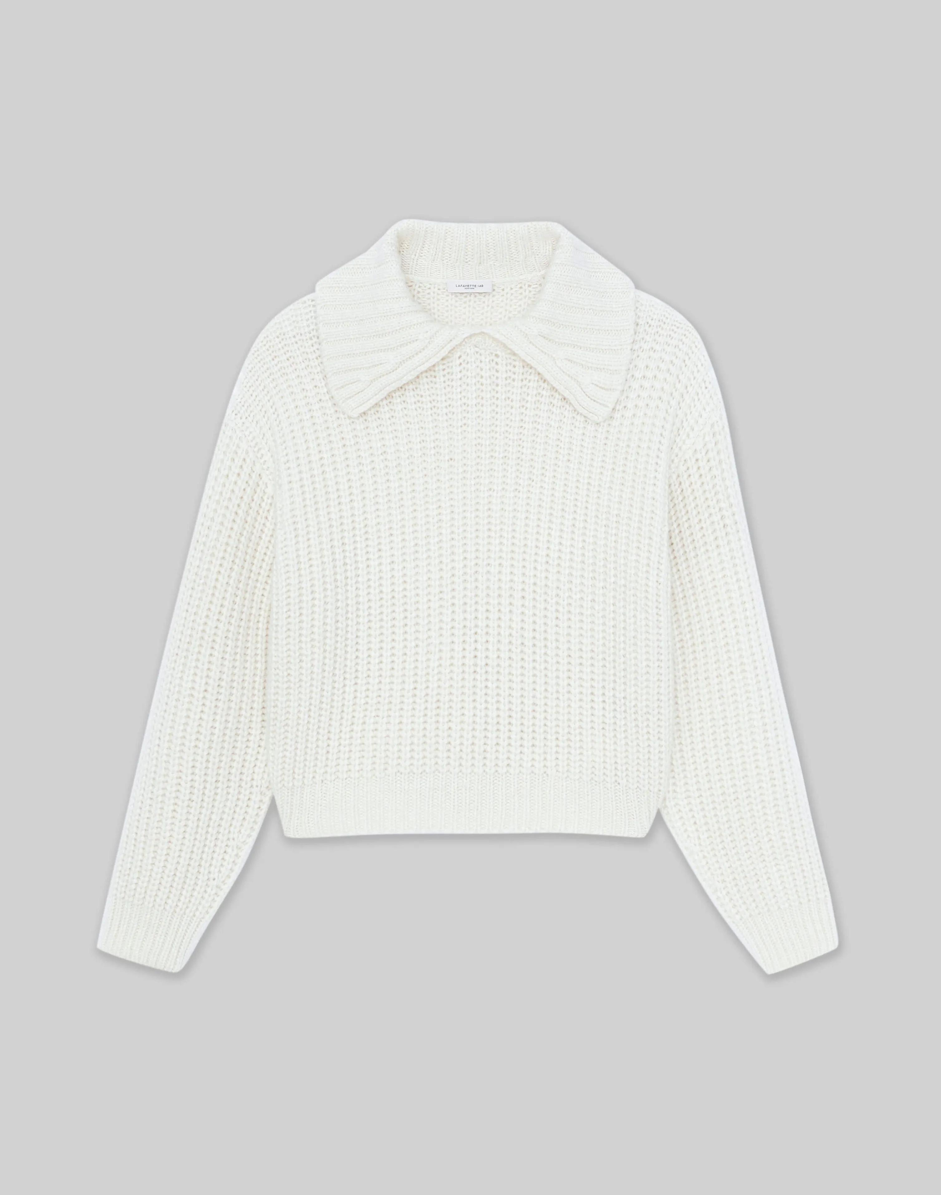 Cashmere-Silk Collared Sweater
