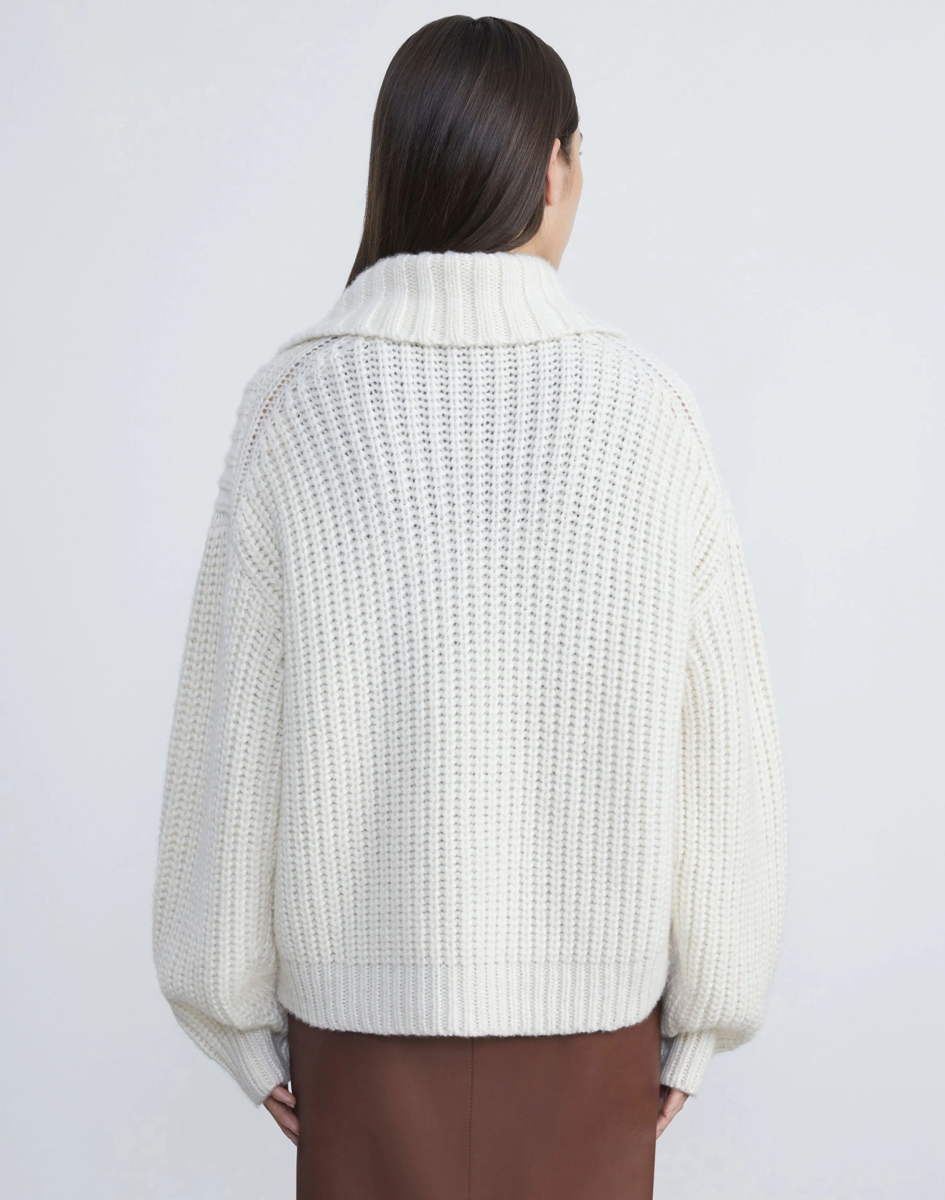 Cashmere-Silk Collared Sweater