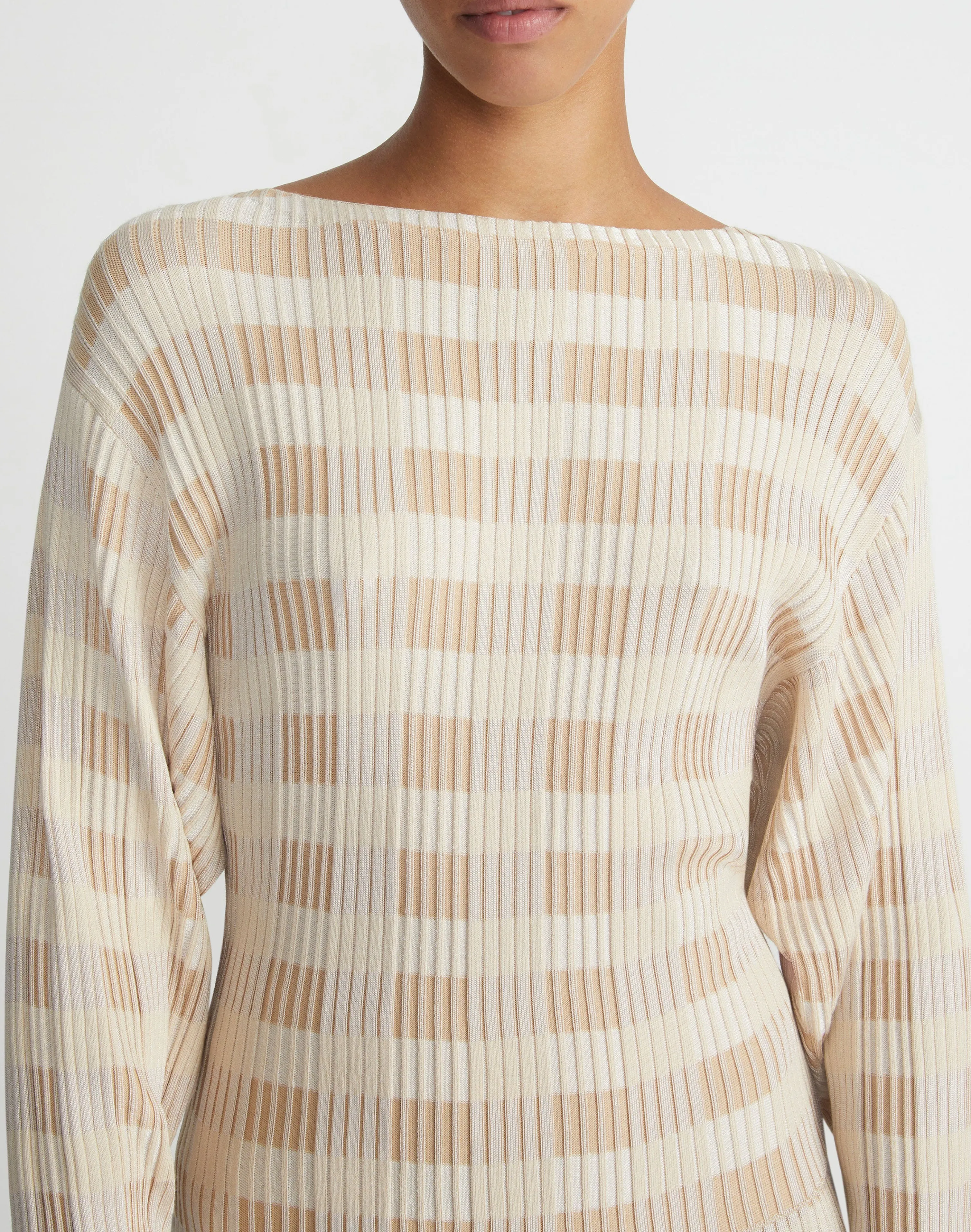 Gingham Responsible Matte Crepe Blouson Sweater