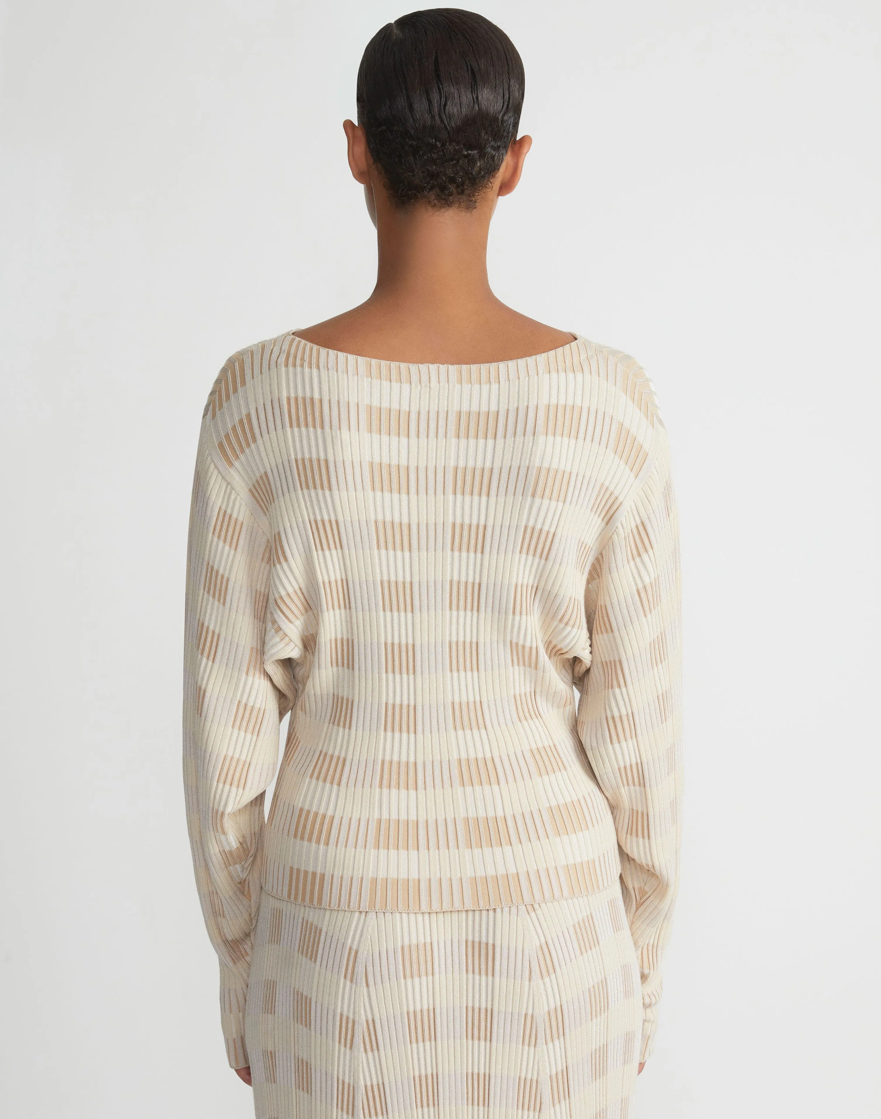 Gingham Responsible Matte Crepe Blouson Sweater