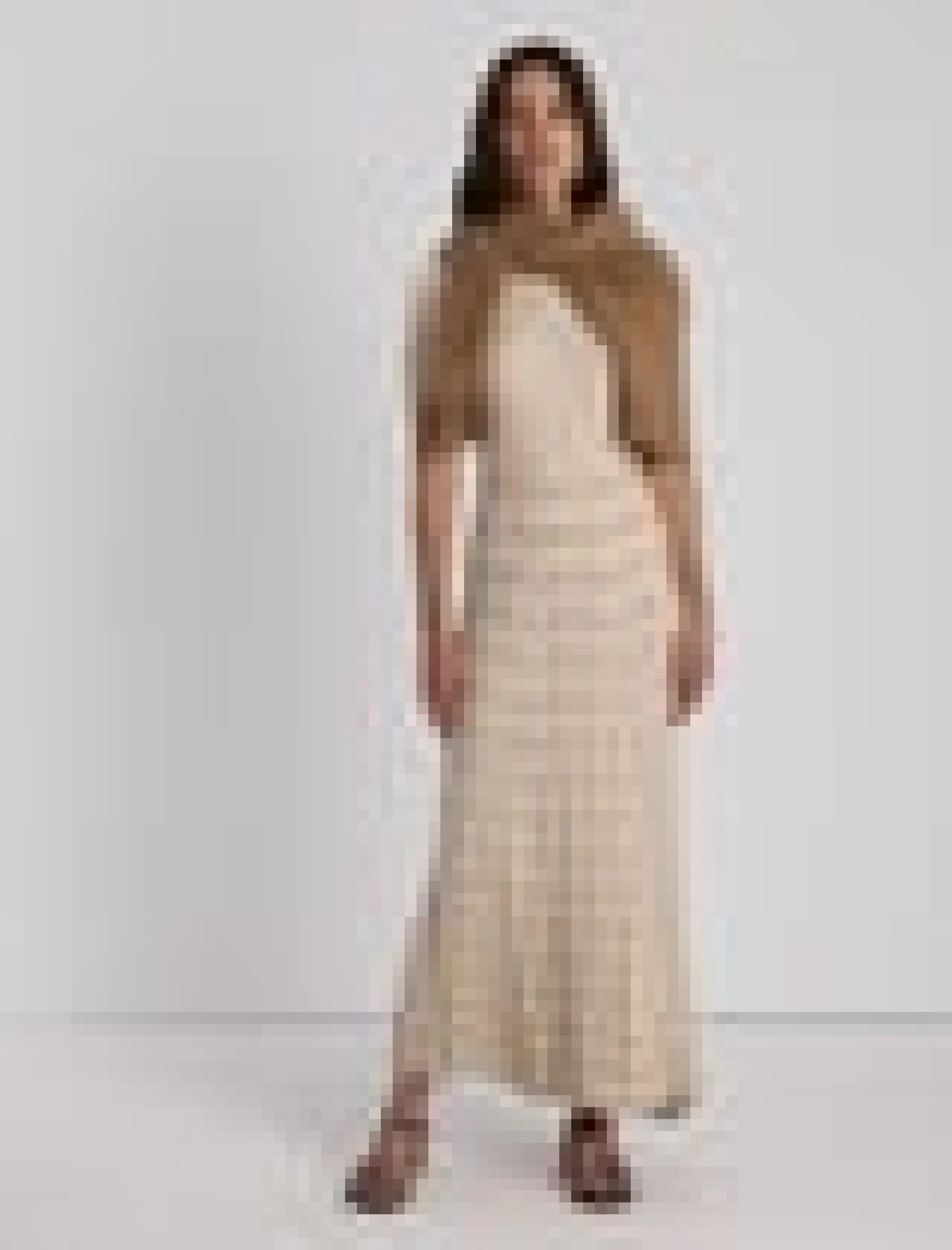 Gingham Responsible Matte Crepe Knit Asymmetric Skirt