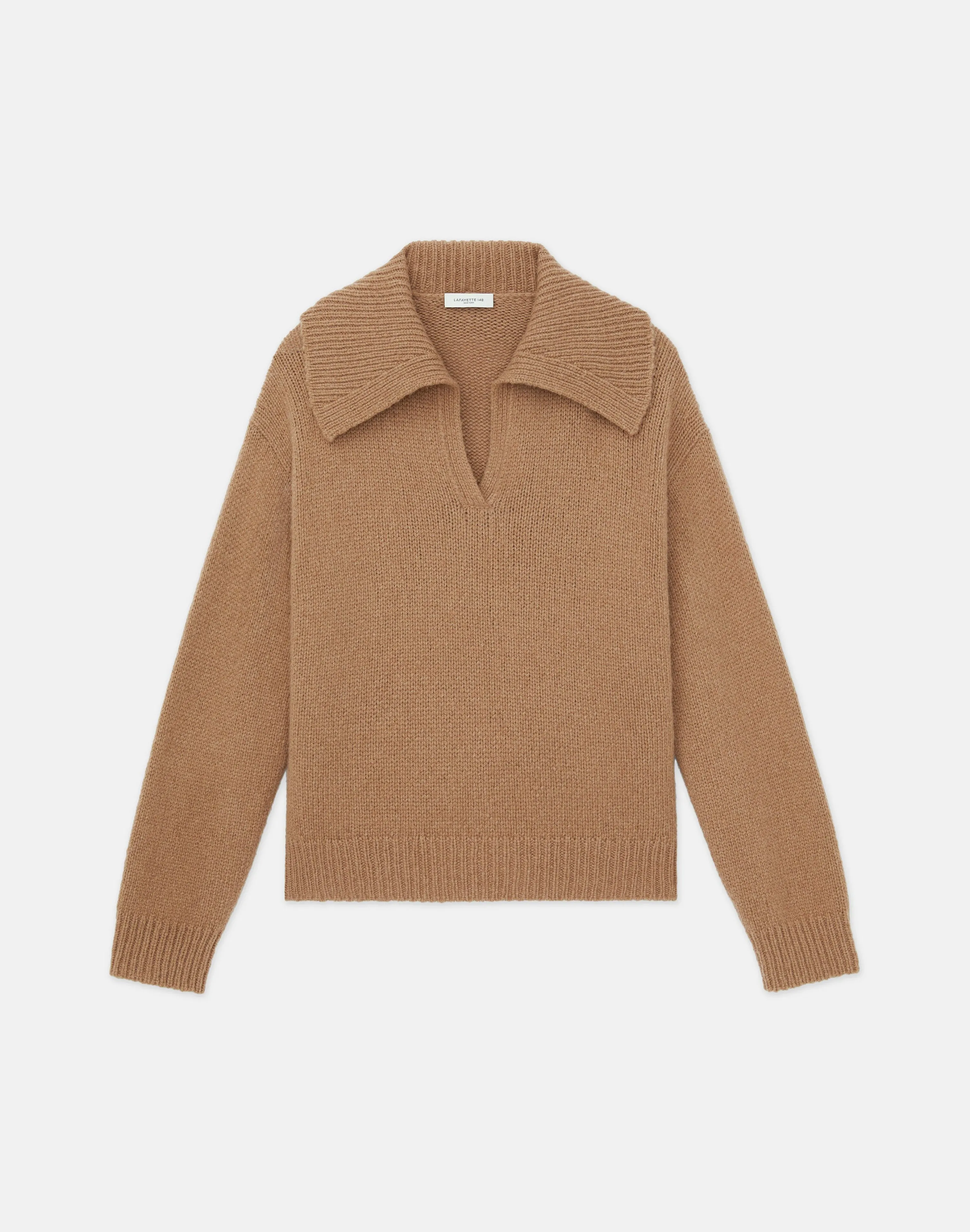 Camel Hair Chainette Collared Sweater