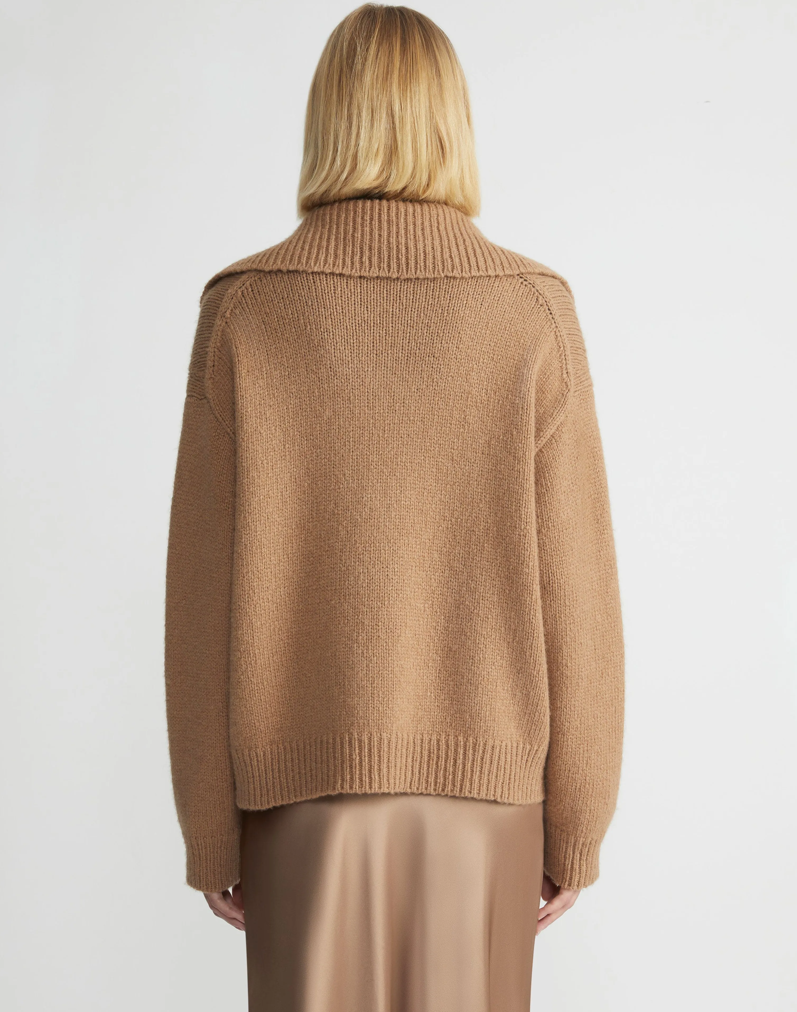 Camel Hair Chainette Collared Sweater