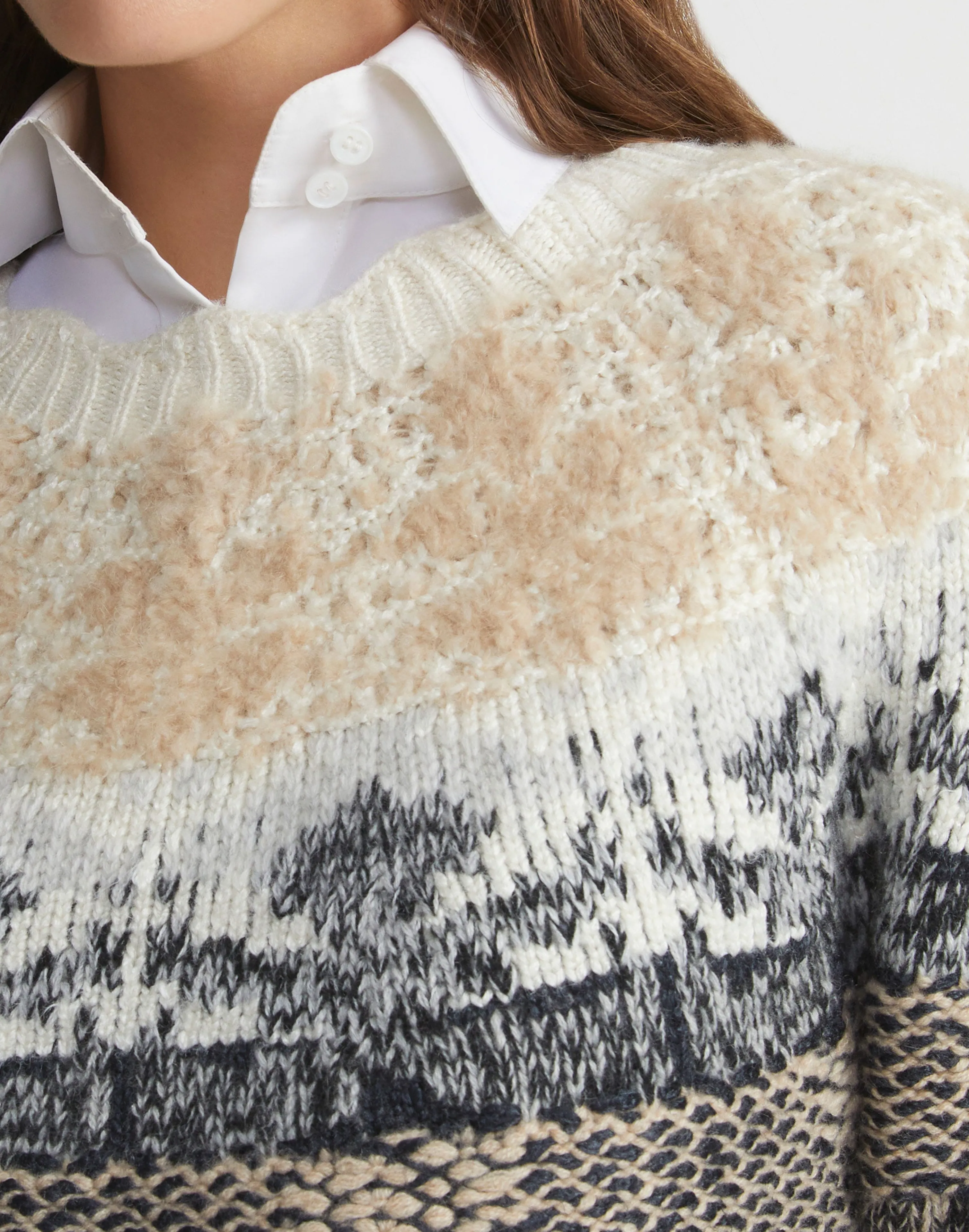 Fair Isle Jacquard Cashmere-Silk Sweater