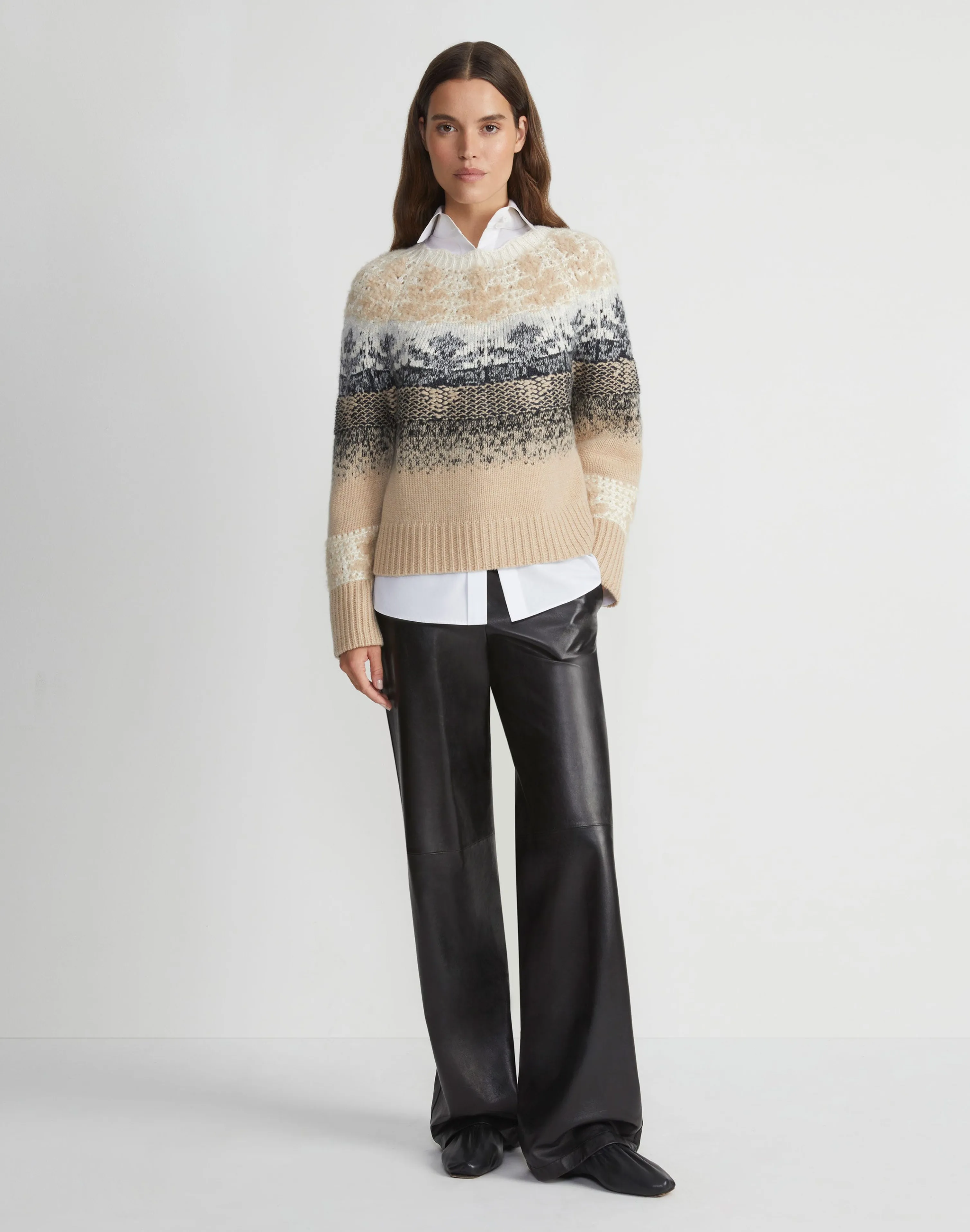 Fair Isle Jacquard Cashmere-Silk Sweater
