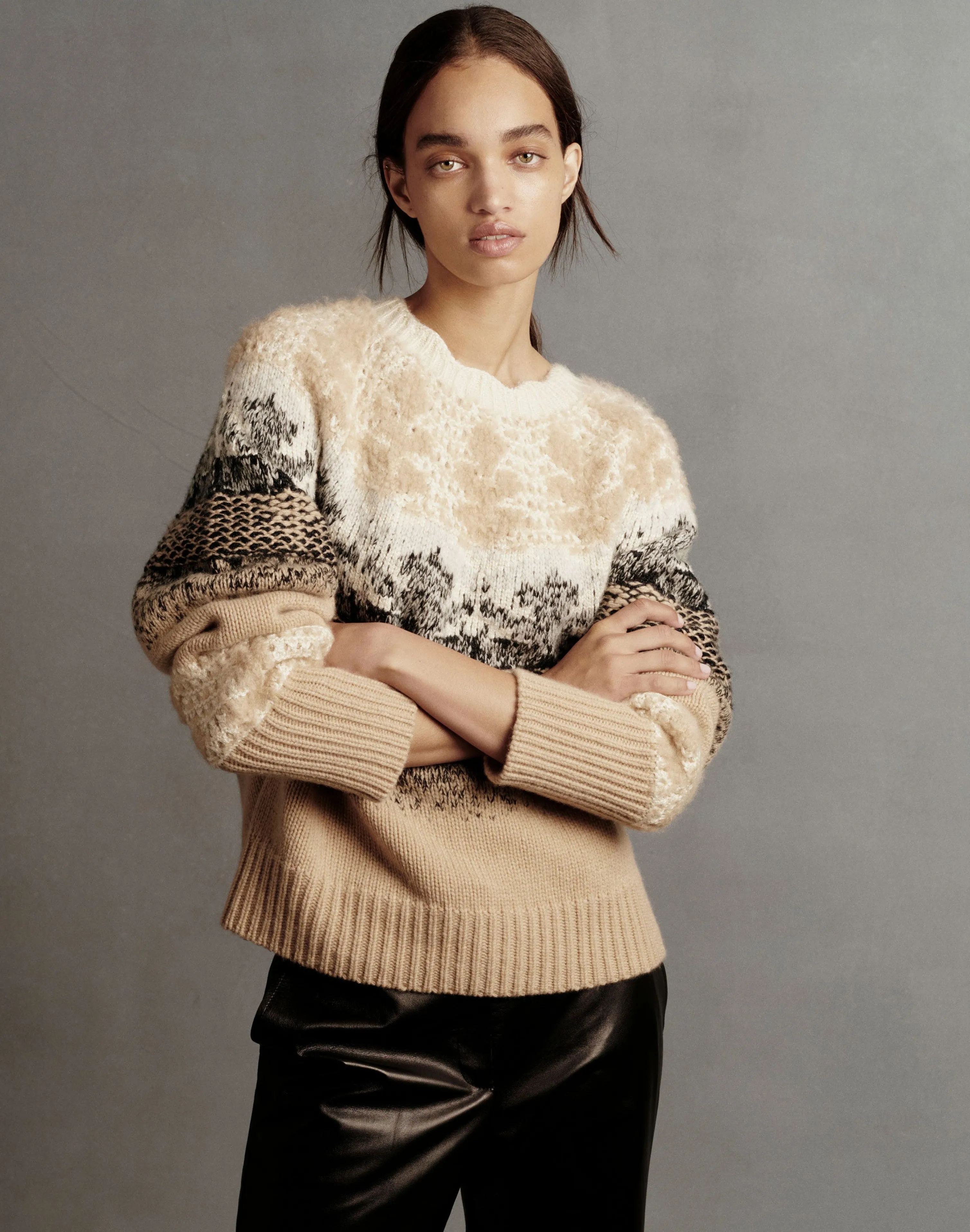 Fair Isle Jacquard Cashmere-Silk Sweater