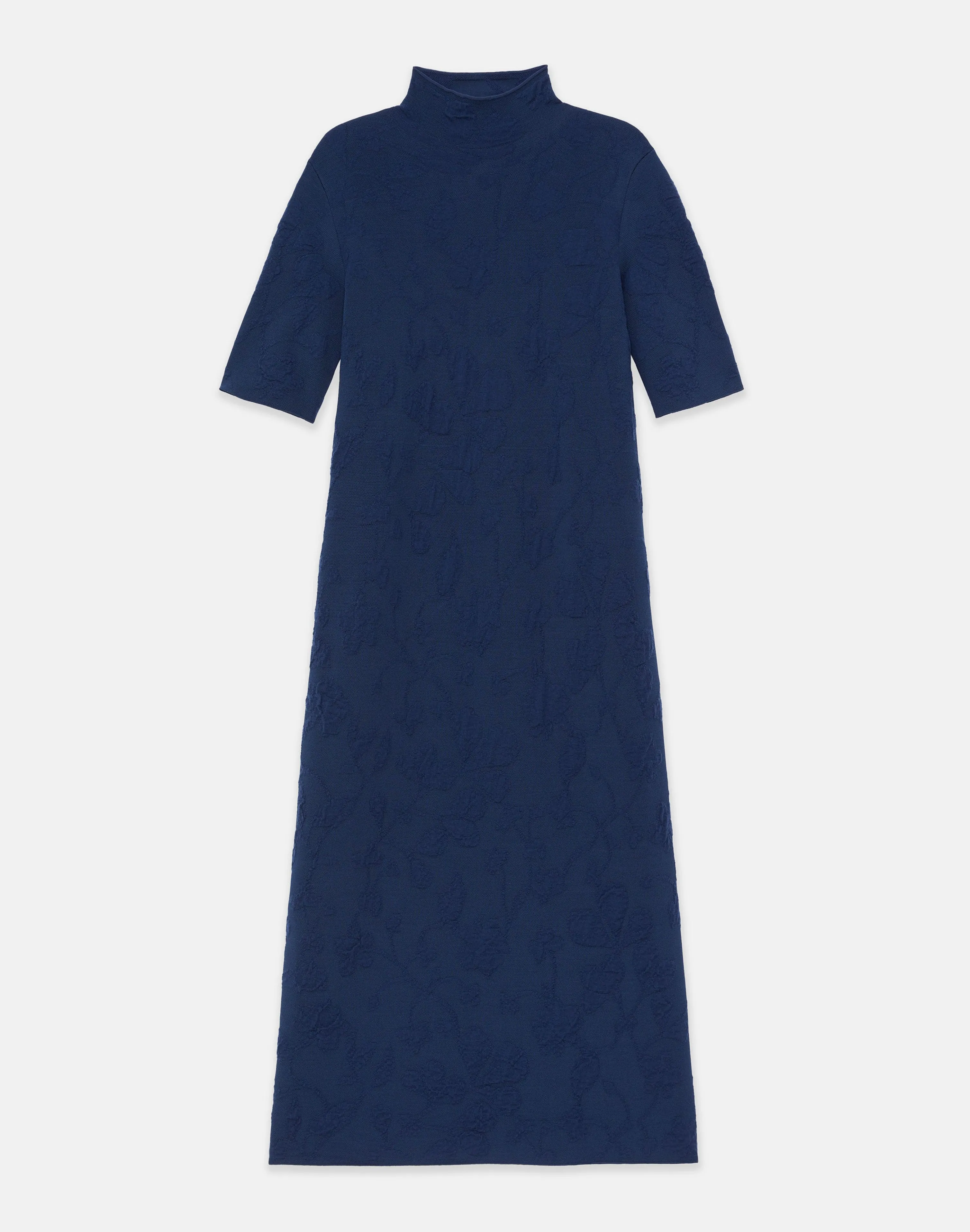 Flora Jacquard Responsible Fine Gauge Merino-Viscose Sweater Dress