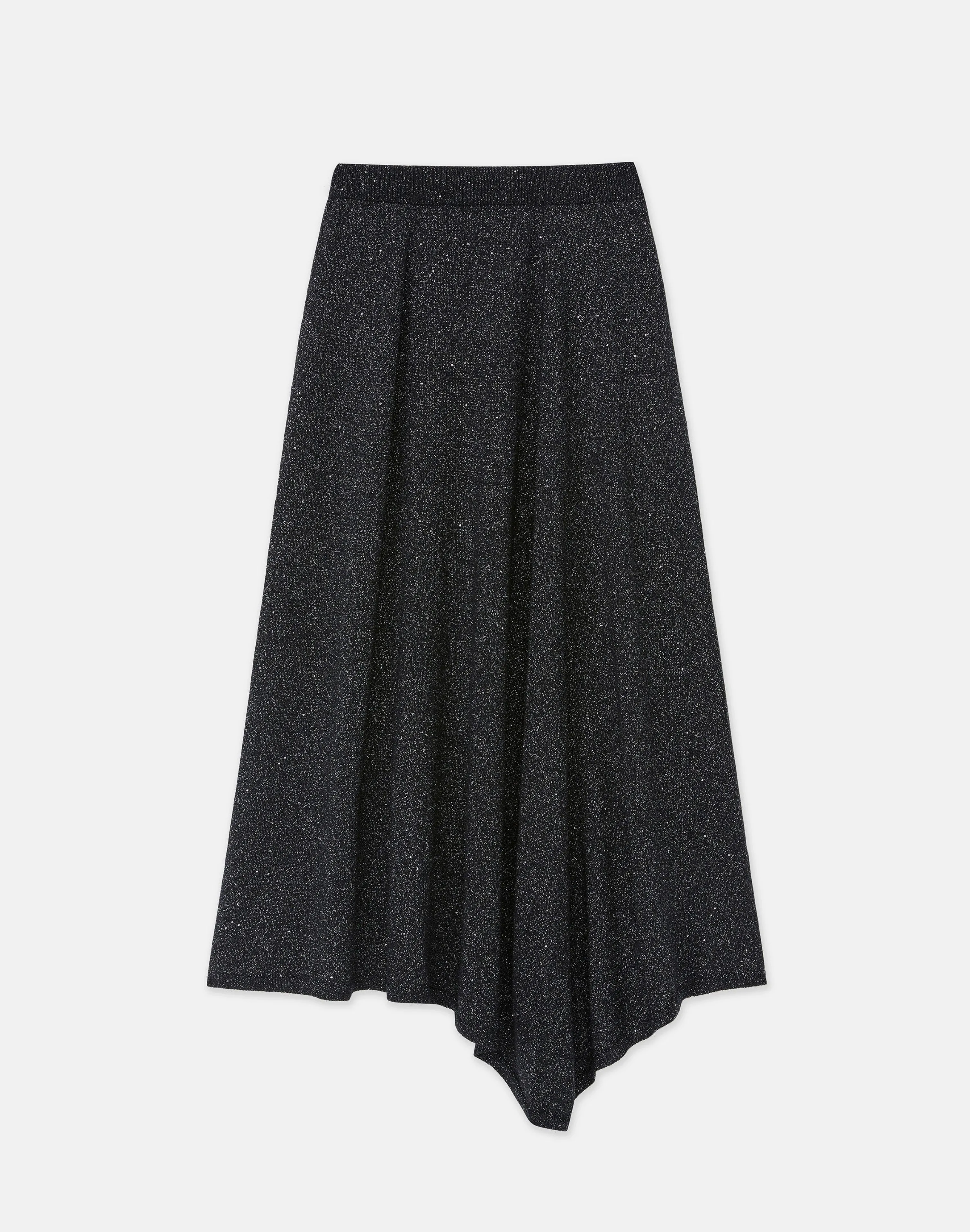 Merino Wool-Silk Sequin Knit Skirt