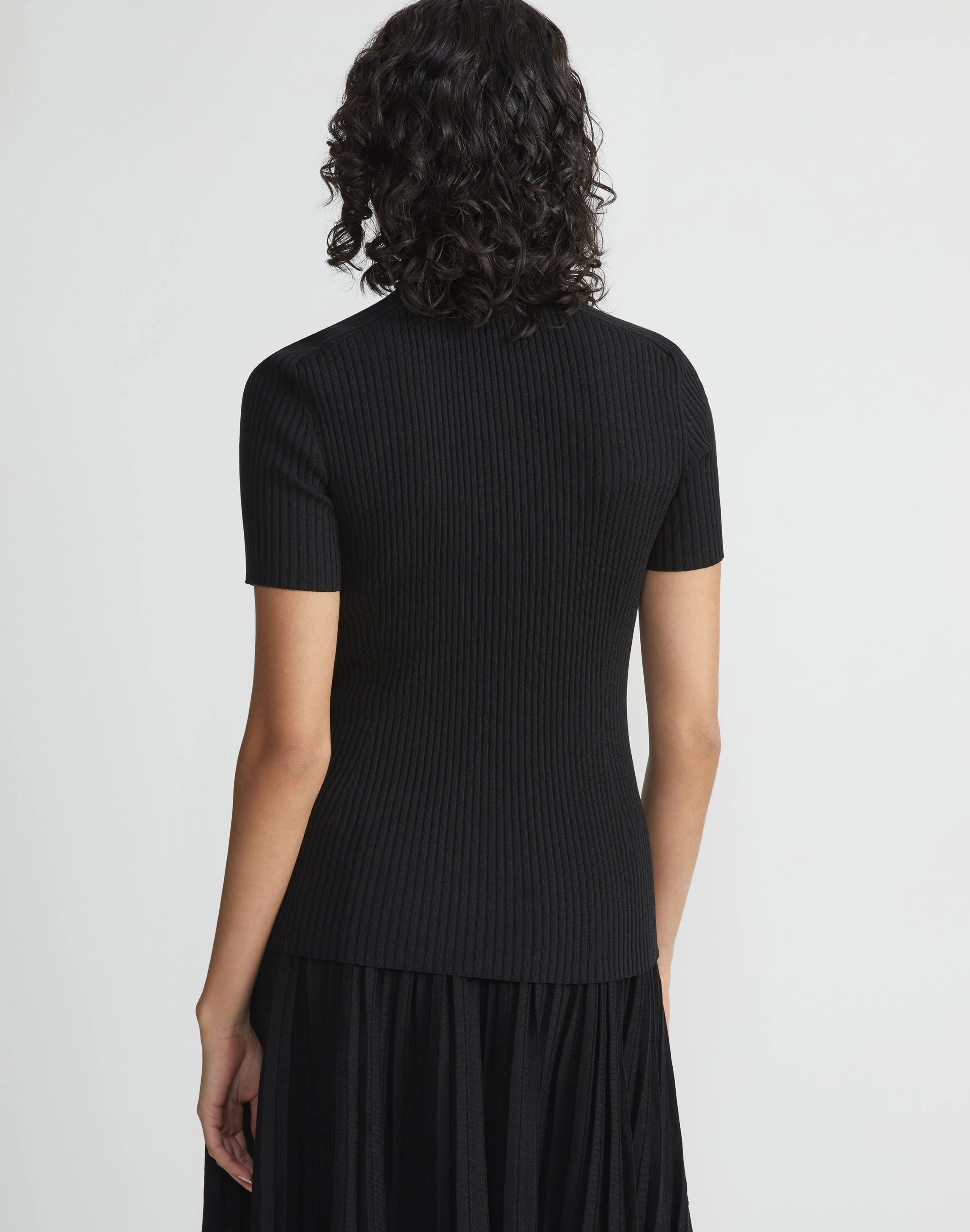 Finespun Voile Ribbed Knit Top