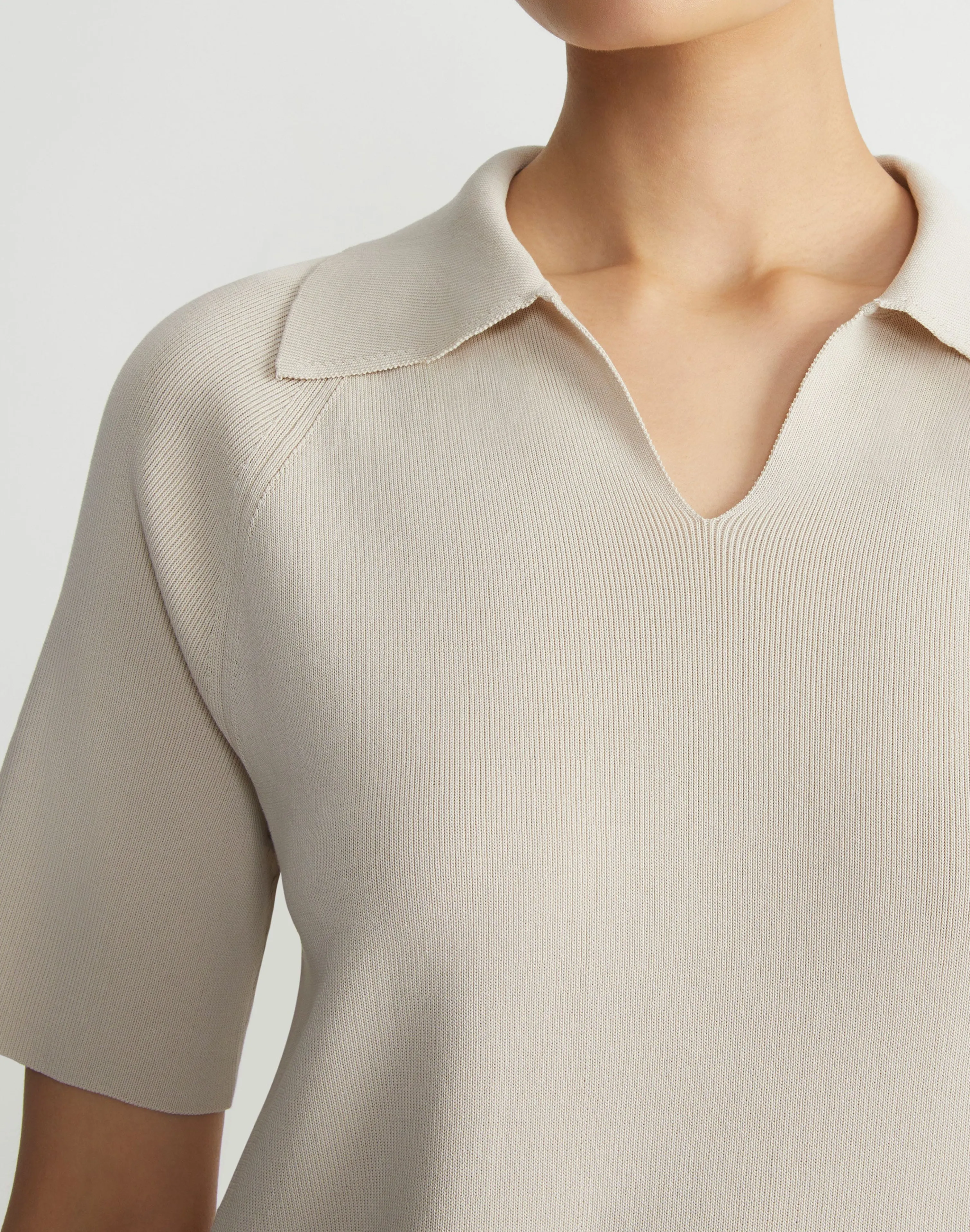 Mercerized Cotton Ribbed Polo