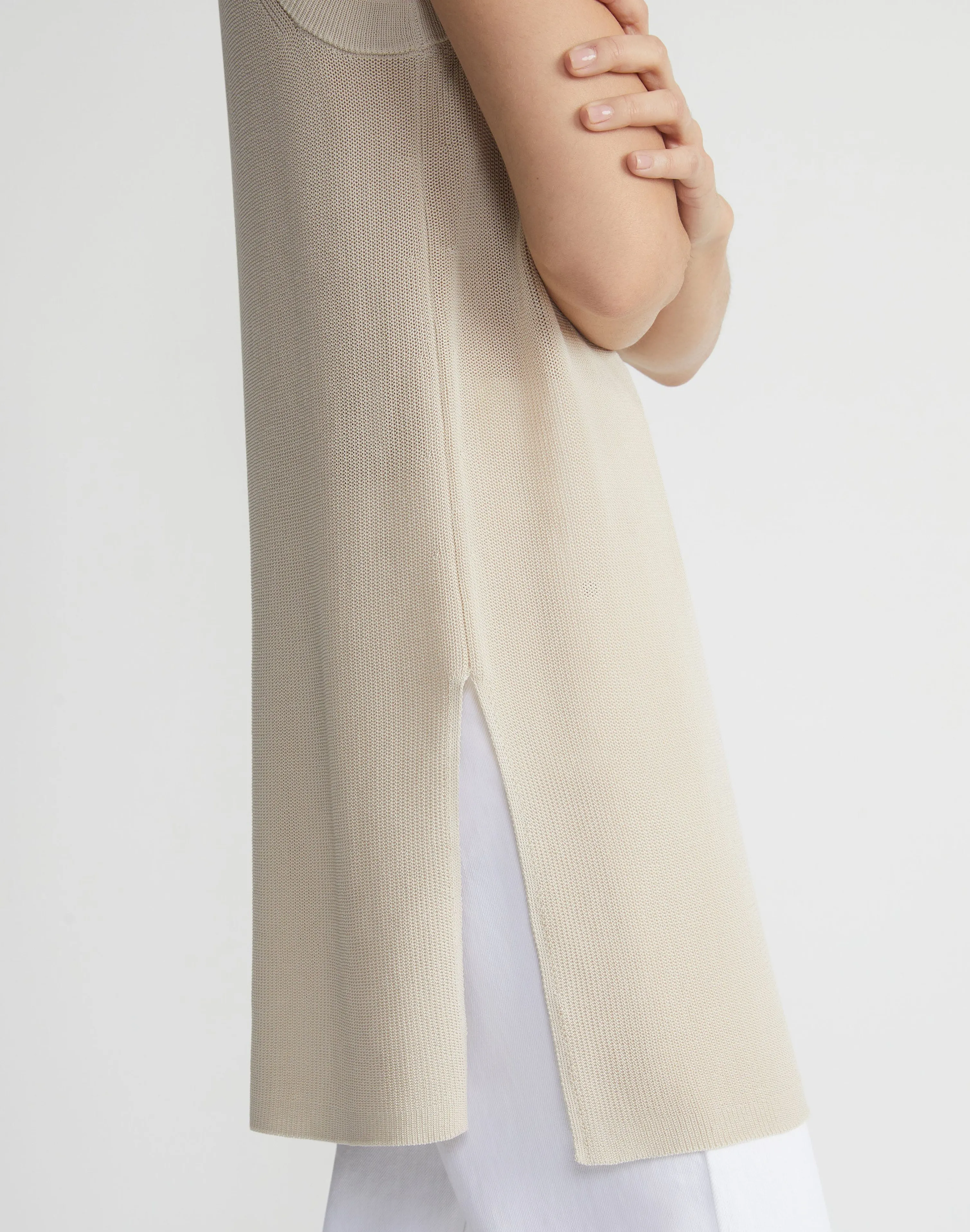 Mercerized Cotton Ribbed Tunic