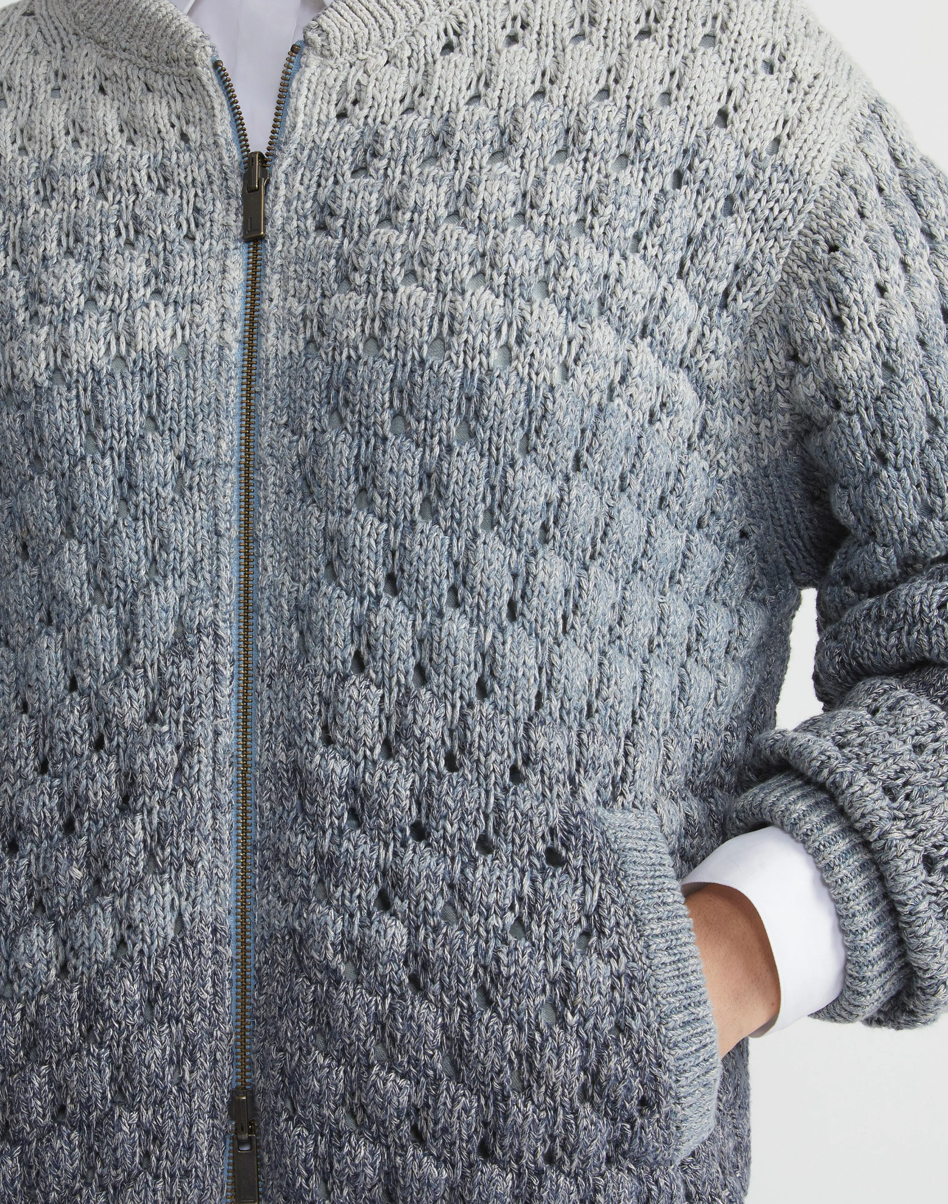 Denim Yarn & Organic Chambray Reversible Bomber