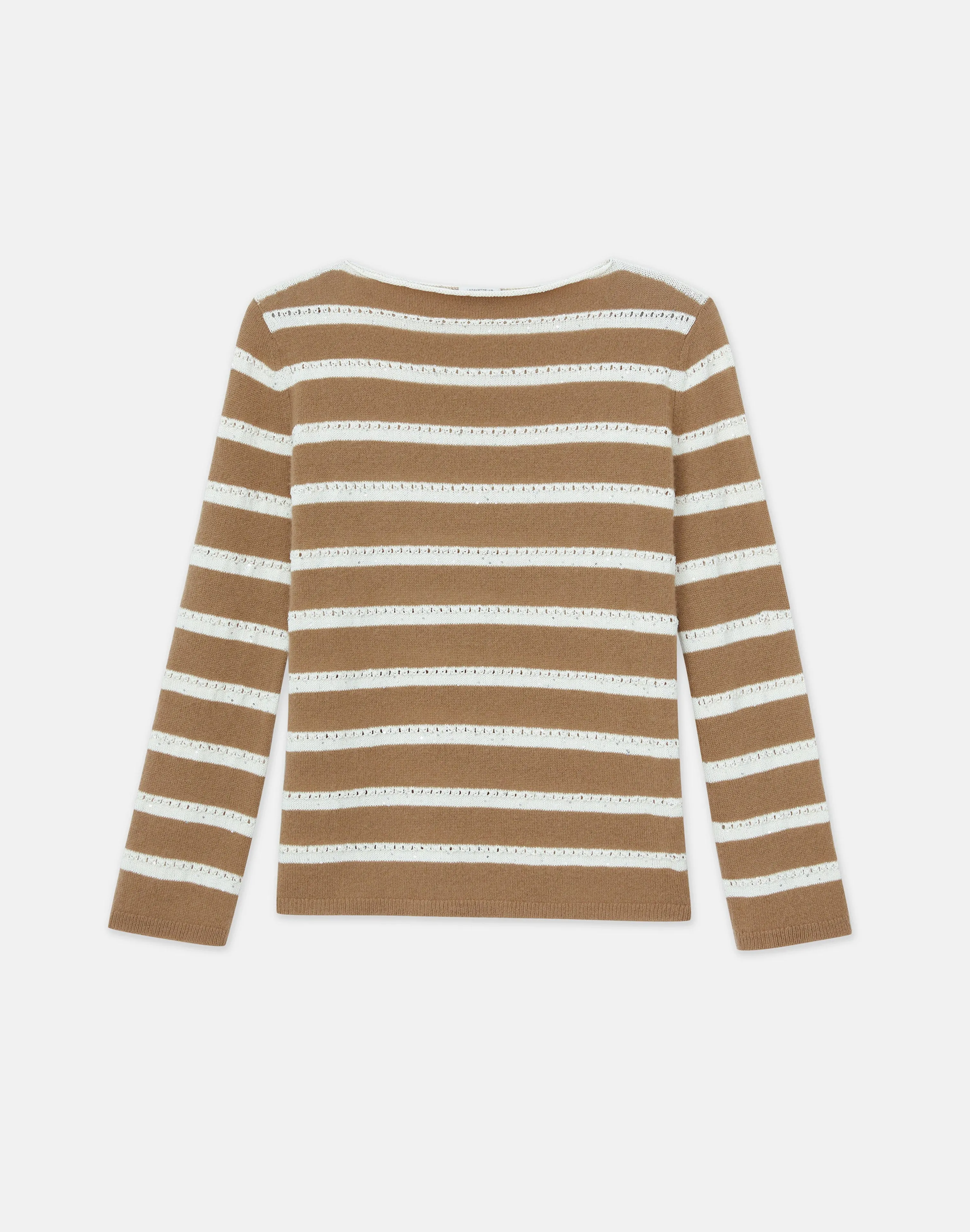 Stripe Sequined Cotton & Cashmere Sweater