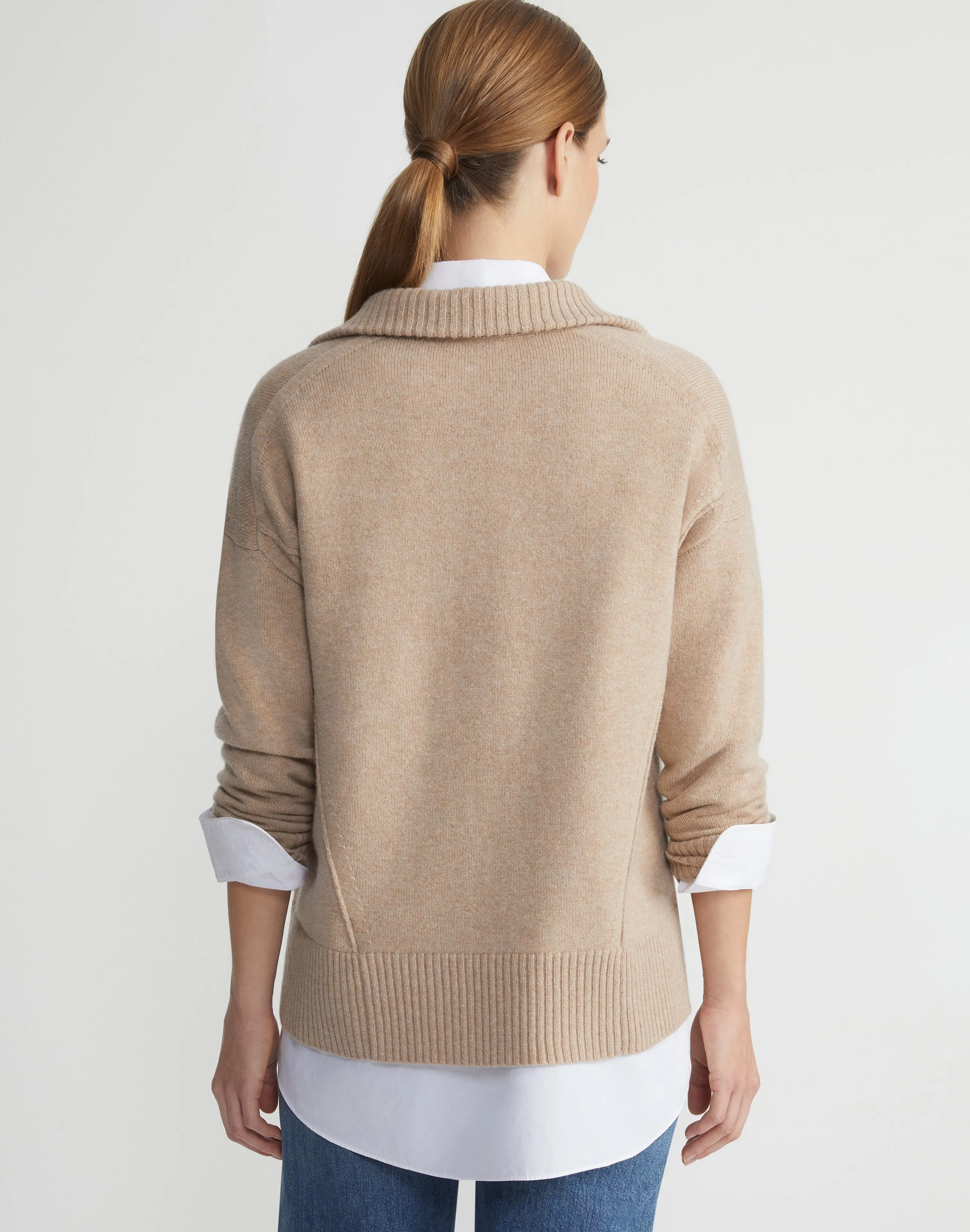 Wool-Cashmere Zip Front Cardigan