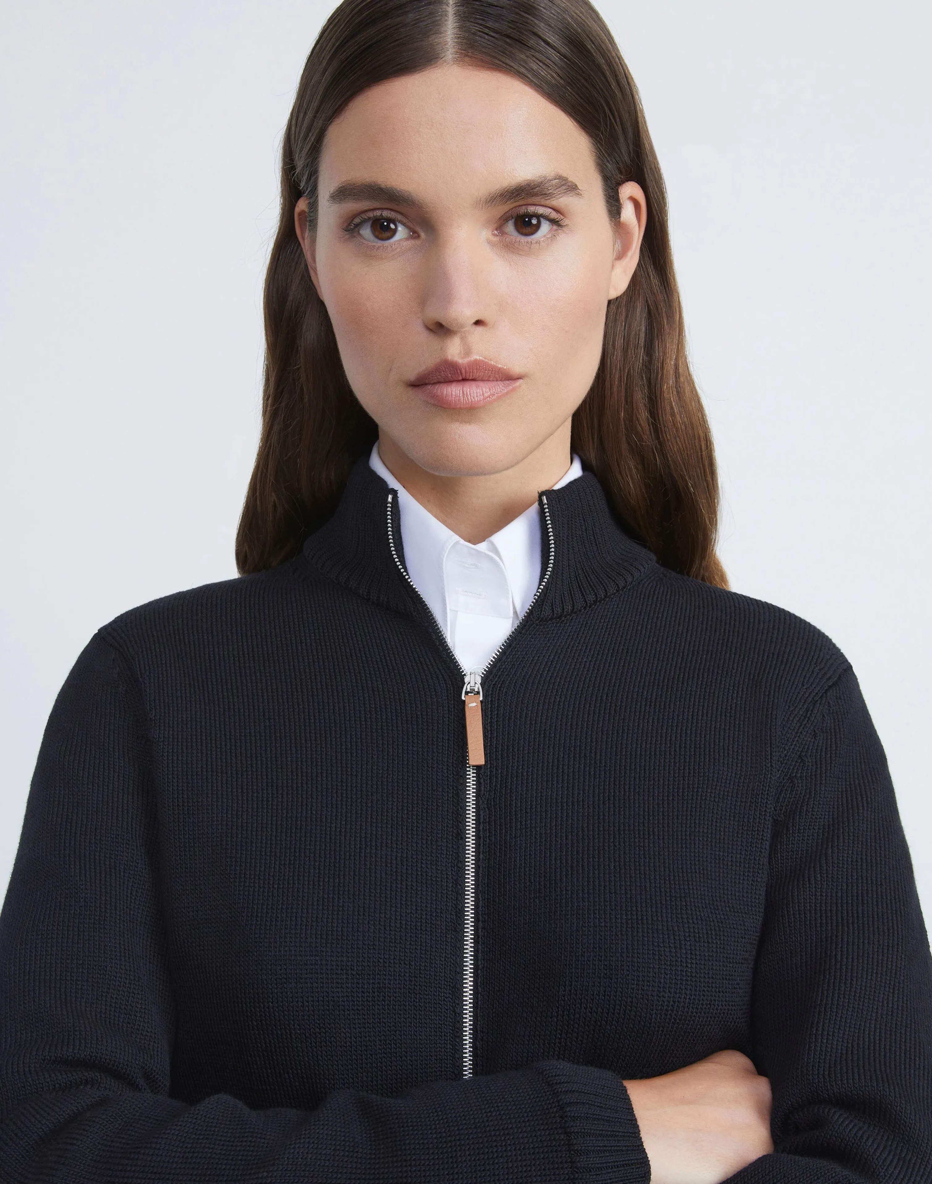 Cotton-Silk Tape Knit Bomber