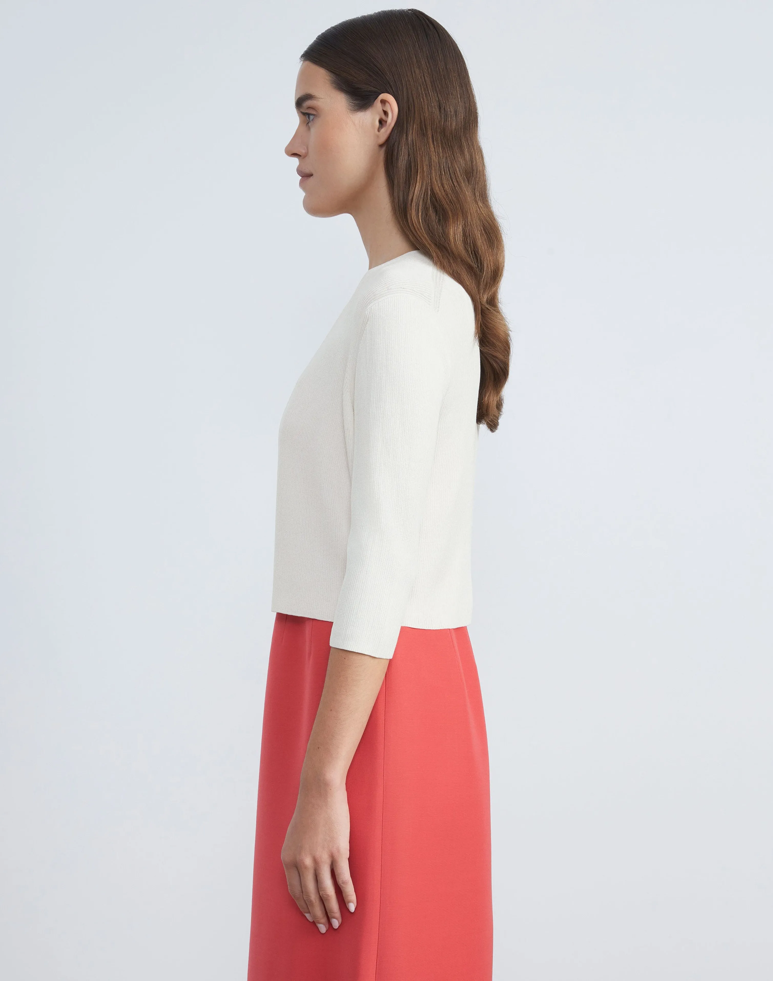 Finespun Voile Open-Front Cropped Cardigan